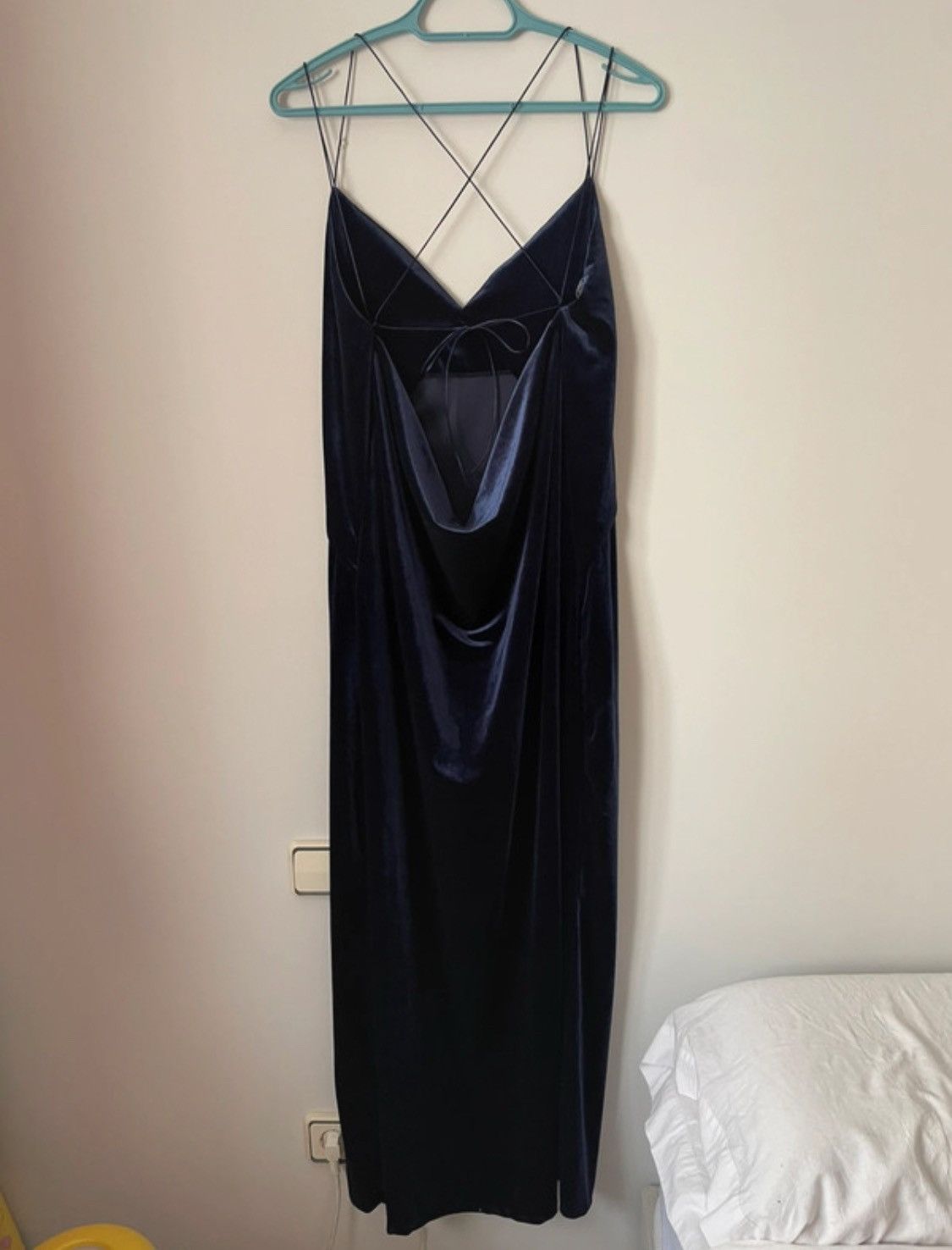 Zara Blue Velvet Slip Dress Size M / US 6-8 / IT 42-44 - 7 Thumbnail