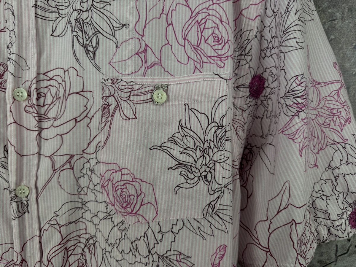 Ted Baker Ted Baker Floral Print Short Sleeve Button-Up Shirt Pink Size US XXL / EU 58 / 5 - 5 Thumbnail