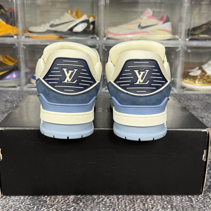 Louis Vuitton Louis Vuitton Blue and White Trainer Low-Top Sneakers -2508 Size US 8.5 / EU 41-42 - 3 Thumbnail