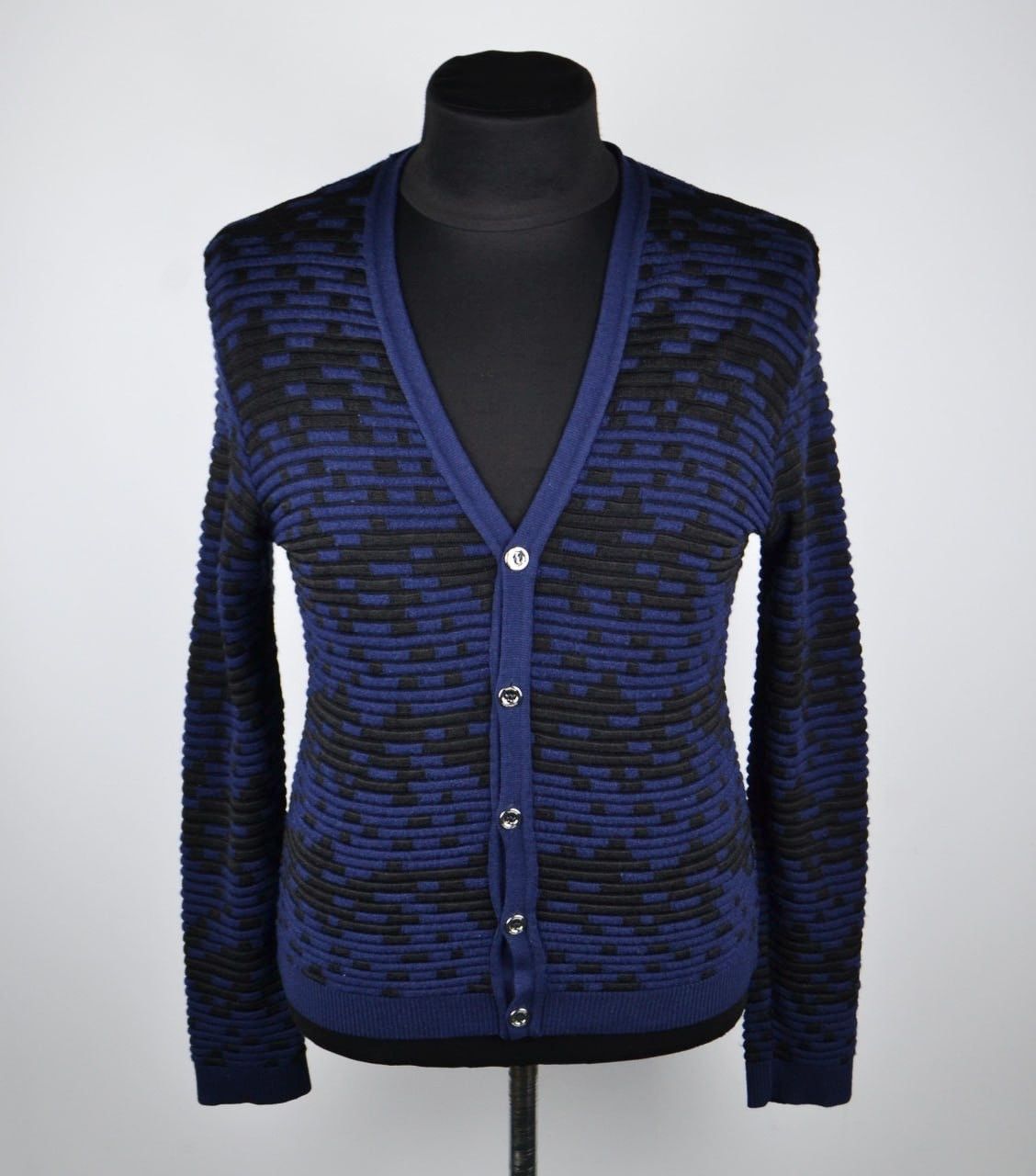 Versace Versace collection Sweater Cardigan V-Neck Blue Size M Size US M / EU 48-50 / 2 - 1 Thumbnail