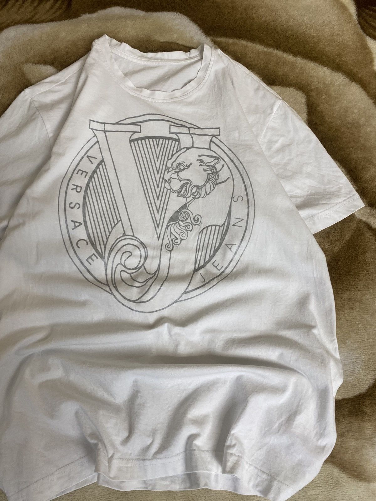 Versace × Versace Jeans Couture × Vintage 🔥 Versace Jeans Couture Logo Cotton T Shirt White Size US XL / EU 56 / 4 - 2 Thumbnail