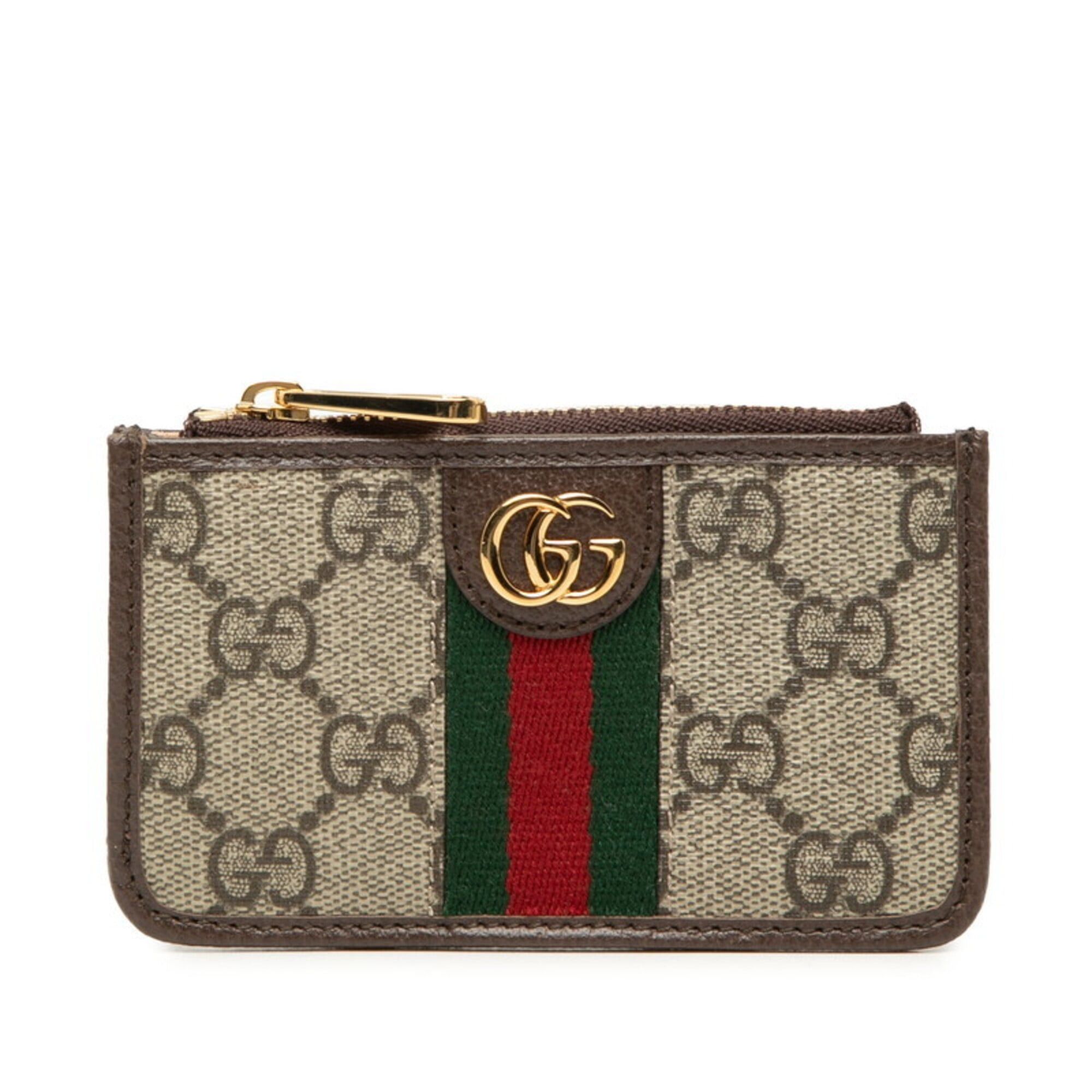 Gucci Gucci Ophidia GG Supreme Business Card Holder/Card Case/Wallet/Coin Purse/Fragment Case 671723 Beige Multicolor Leather Women's GUCCI Size ONE SIZE - 1 Thumbnail