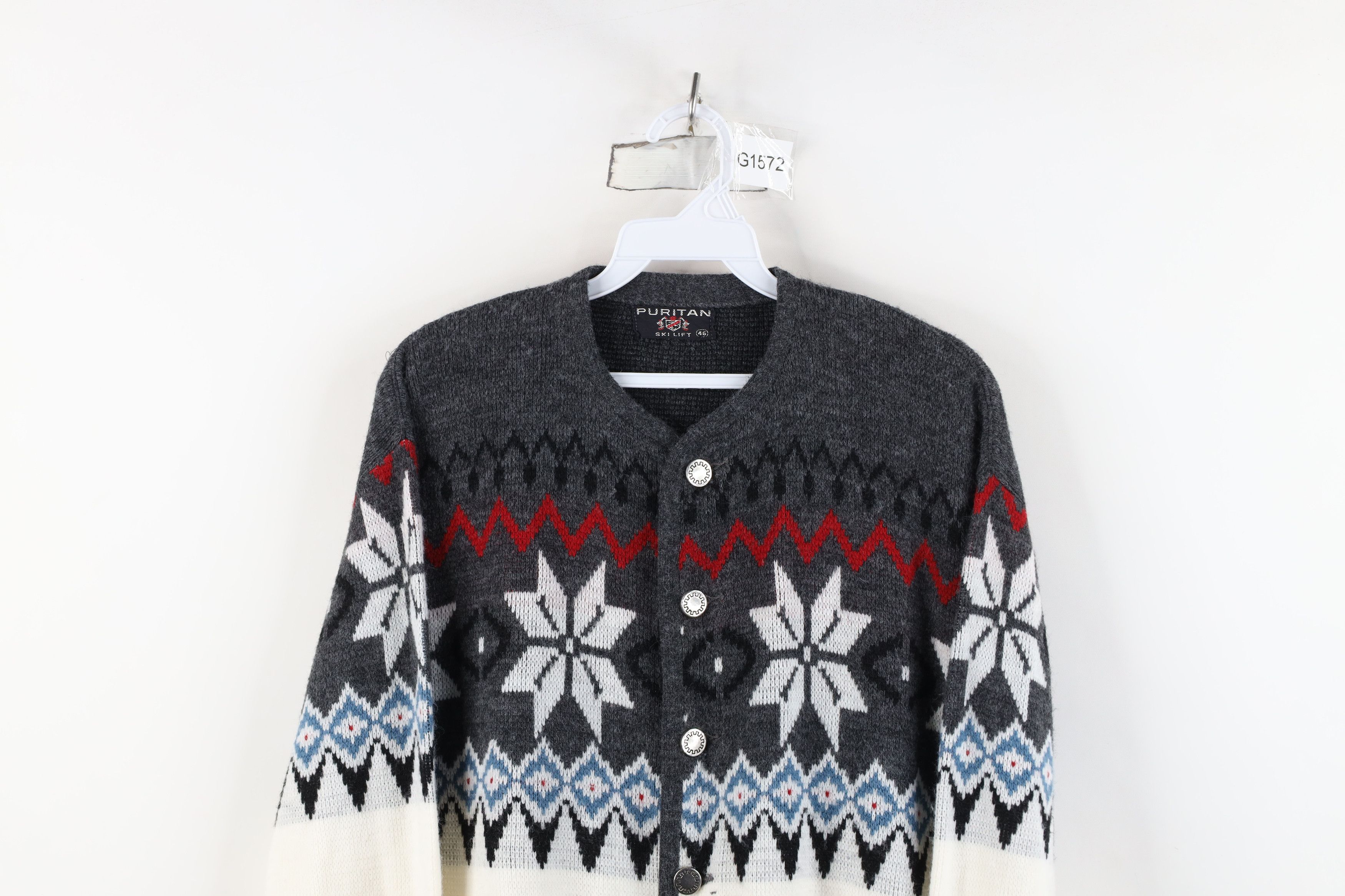 Vintage Vintage 60s 70s Streetwear Skiing Knit Cardigan Sweater USA Size US XXL / EU 58 / 5 - 2 Thumbnail