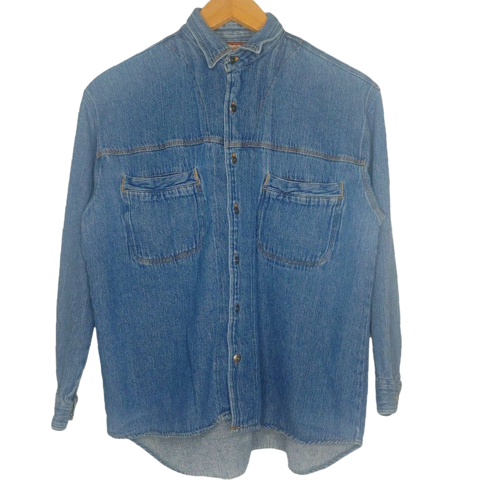 Denime VINTAGE Sierra Pacific Shirt Denim Button-Up 1990s Blue XL Women Casual Size XL / US 12-14 / IT 48-50 - 2 Thumbnail