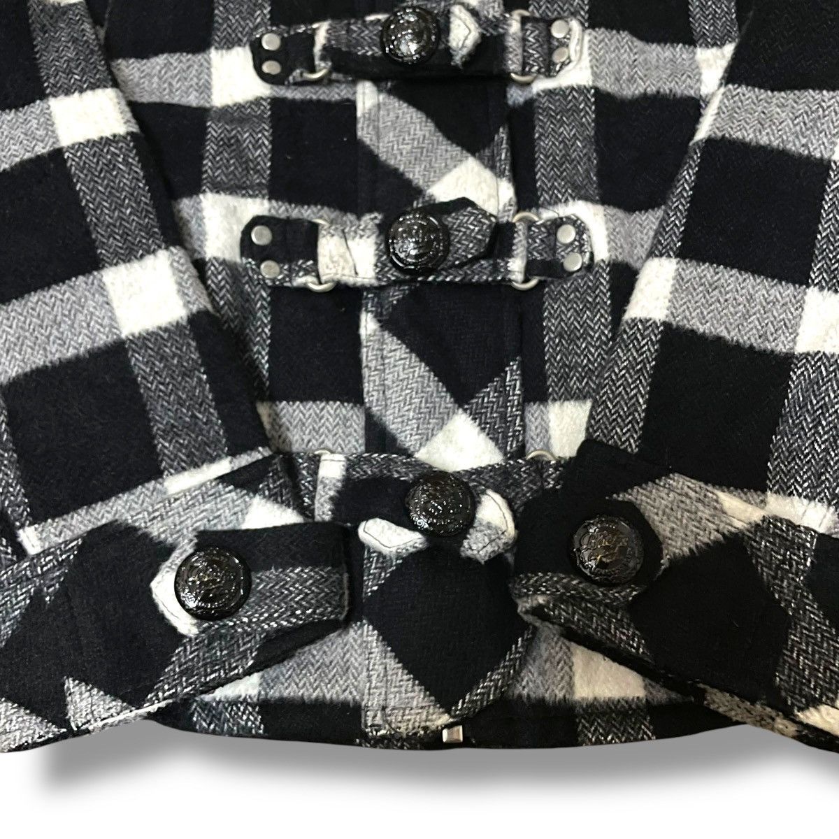 Le Grande Bleu (L.G.B.) 🇯🇵 BACKS BUCKLE FULL ZIP CHECKERED PUNK AVANT GARDE JACKET Size US M / EU 48-50 / 2 - 7 Thumbnail
