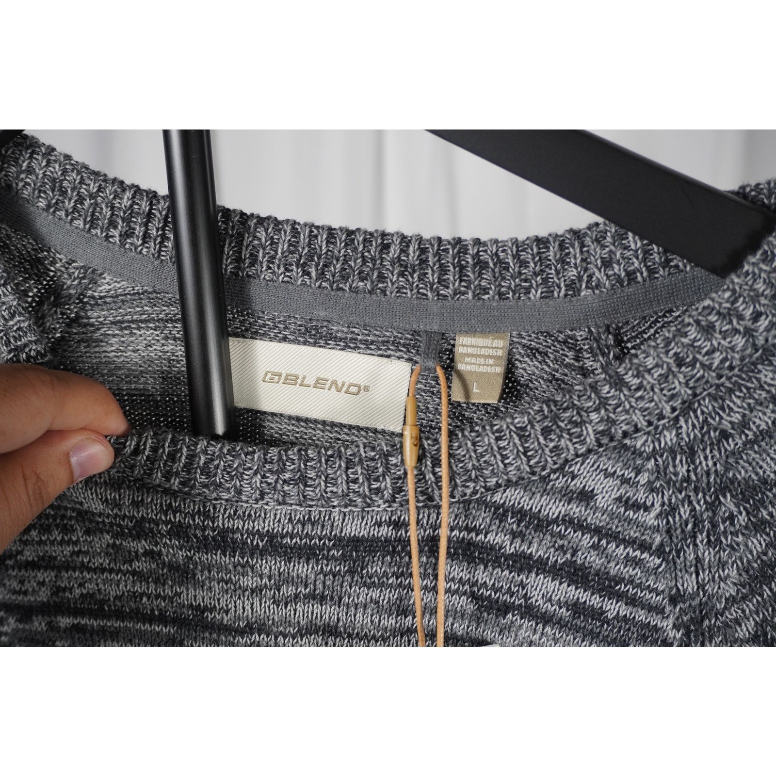 Blends Blend Crew Neck Sweater Marled Knit Pullover Long Sleeve Size US L / EU 52-54 / 3 - 3 Thumbnail