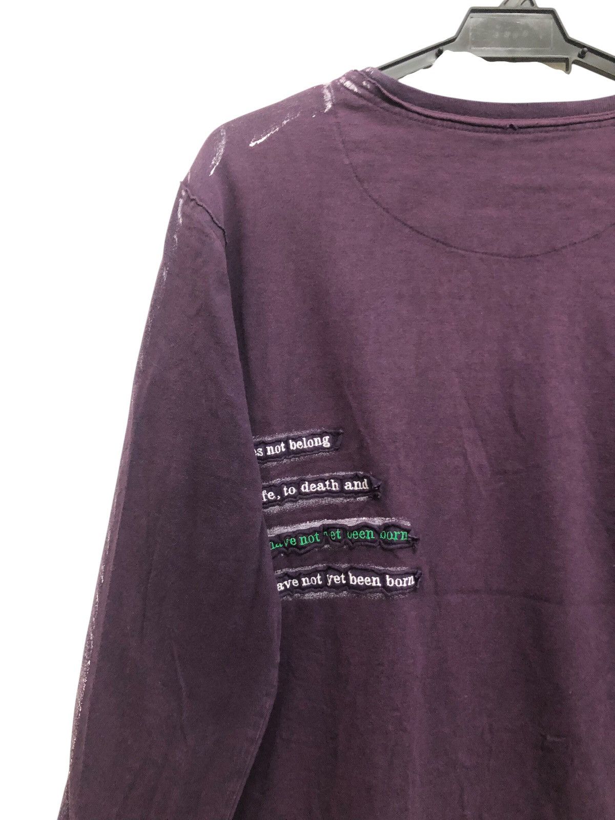 Adolfo Dominguez GRUNGE PATCH POEM TEE PAINT ROLL ROUGH EDGE DISTRESSED STYLE Size US L / EU 52-54 / 3 - 12 Thumbnail
