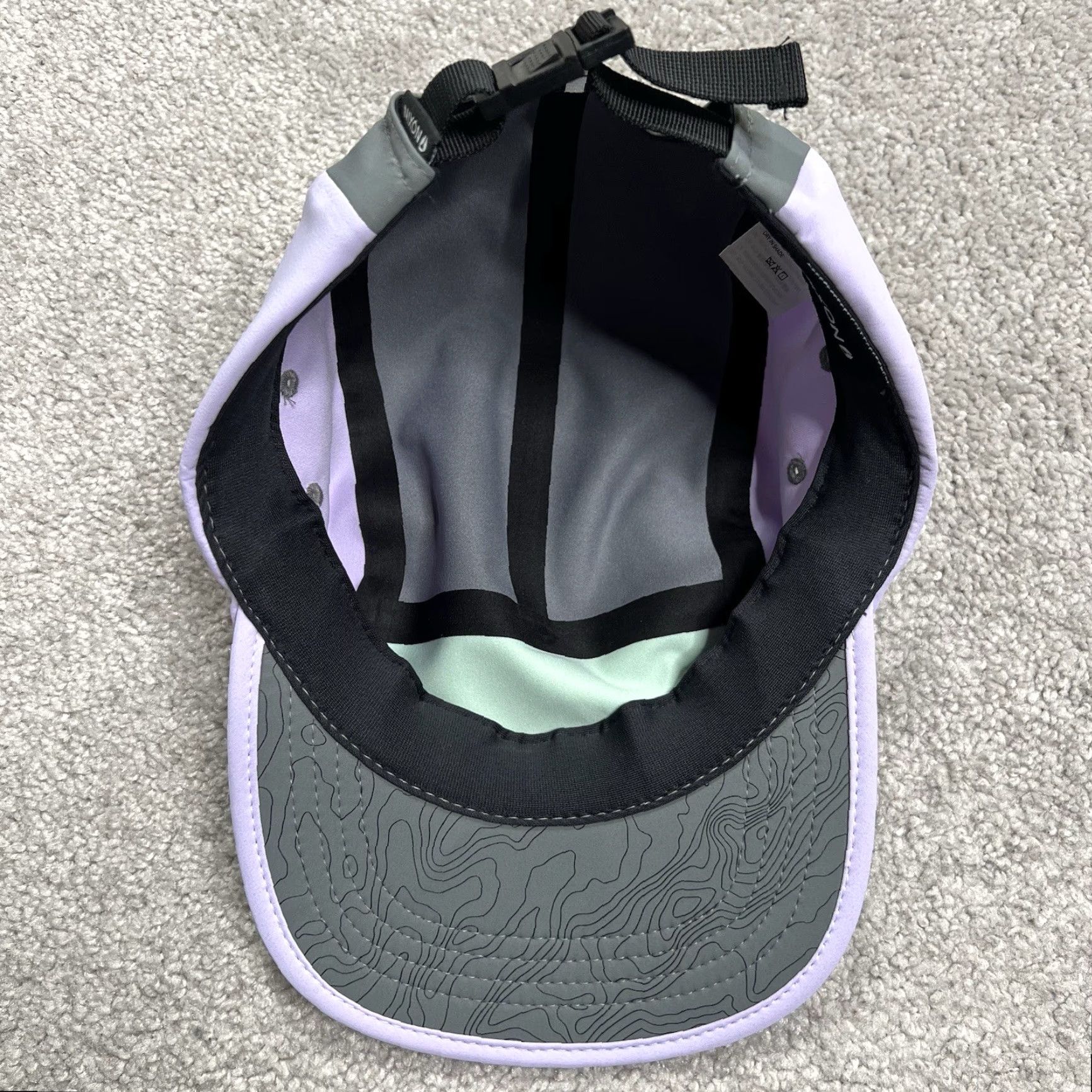 Nixon Nixon 5 Panel Hat Tech Adjustable Colorblock Unisex UPF 50+ Outdoor Green Purple Gray Mens One Size帽 Size ONE SIZE - 7 Thumbnail