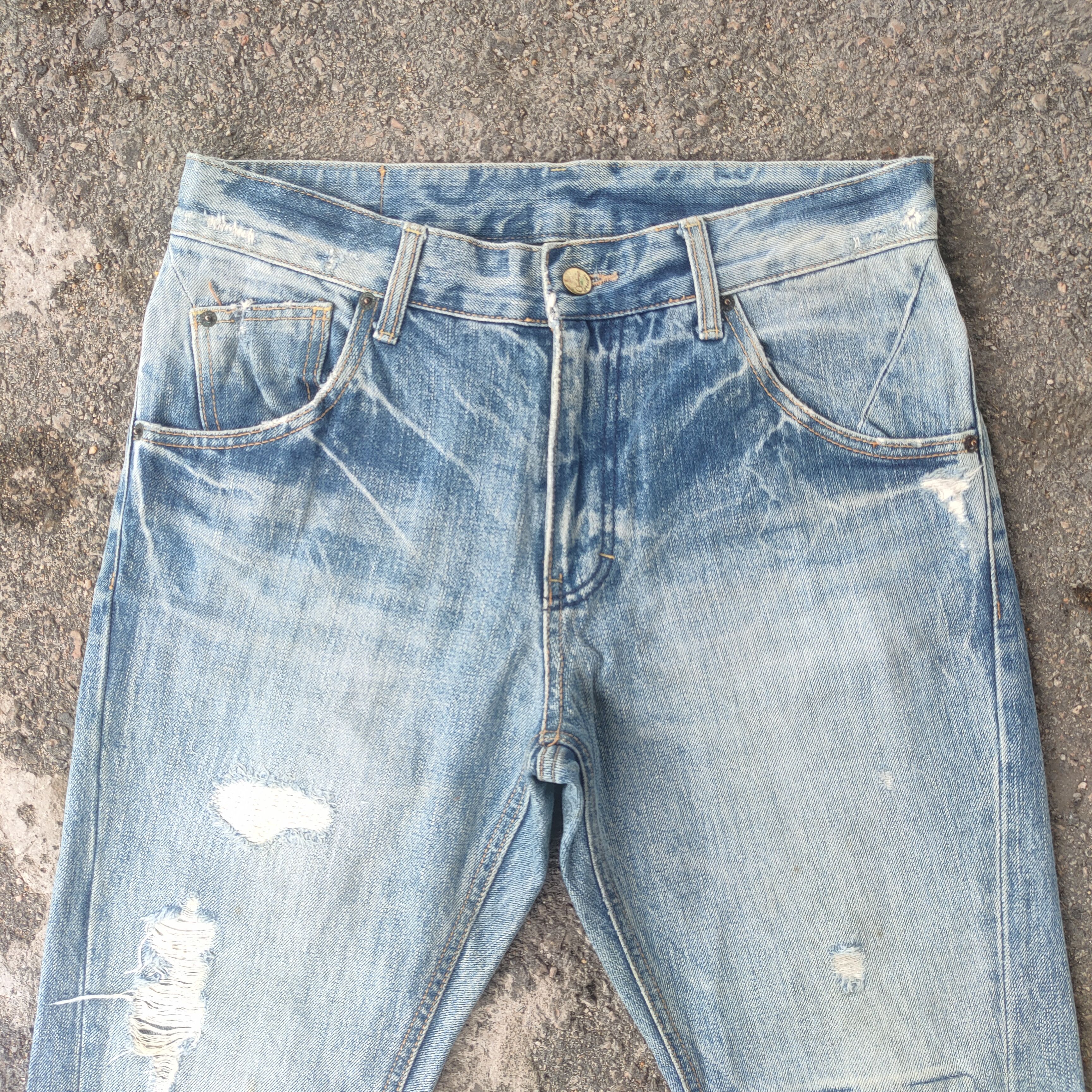 Salvage VINTAGE SELVEGE FADED DISTRESSED JEANS DENIM PANTS Size US 32 / EU 48 - 3 Thumbnail