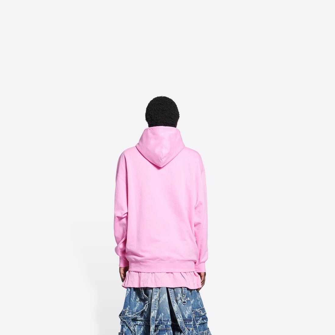 Balenciaga o1s1wg110824 Bébé Hoodie Medium Fit in Pink Size L / US 10 / IT 46 - 3 Thumbnail