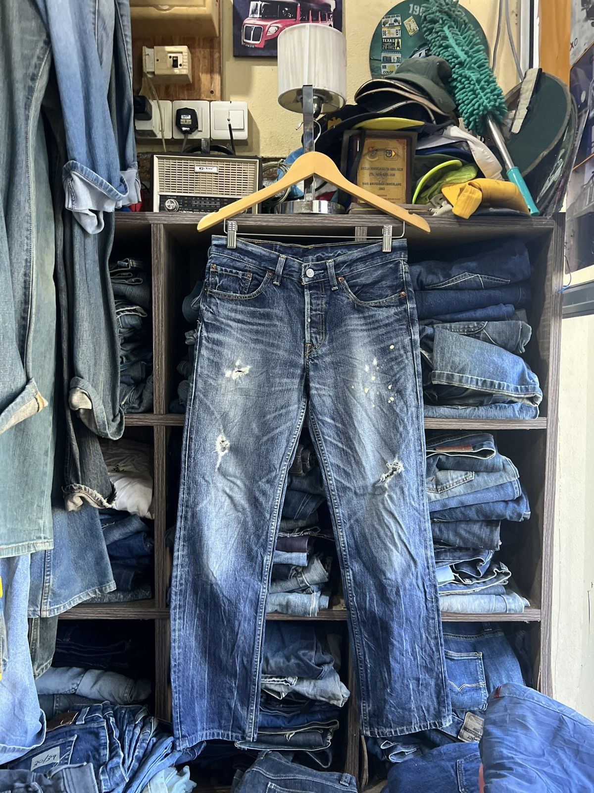 🔥Levis 501 Button No 359 Distressed Denim