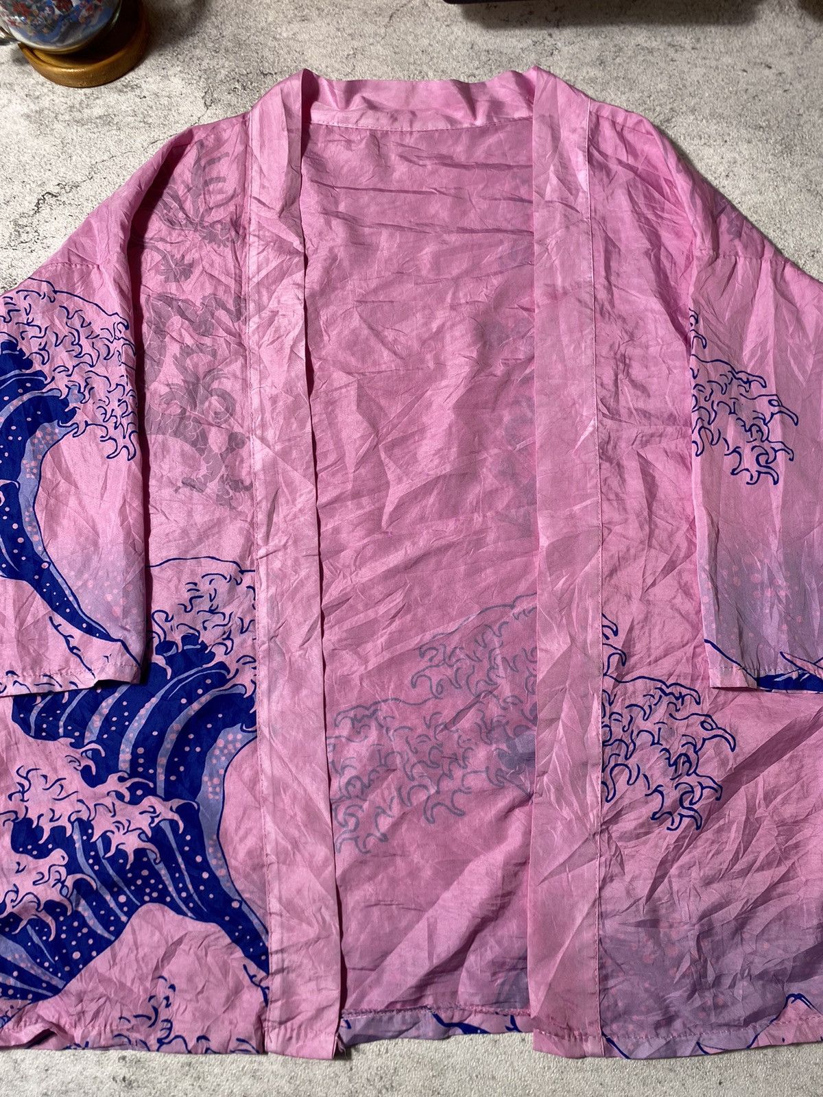 Komono RARE Jpn Brand Kimono Koi Fish VS Dragon Size ONE SIZE - 2 Thumbnail