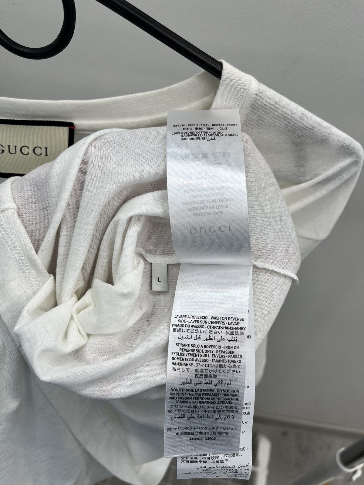 Gucci Gucci Belt Logo Distressed Cotton Light Tee T-shirt Size US L / EU 52-54 / 3 - 11 Thumbnail