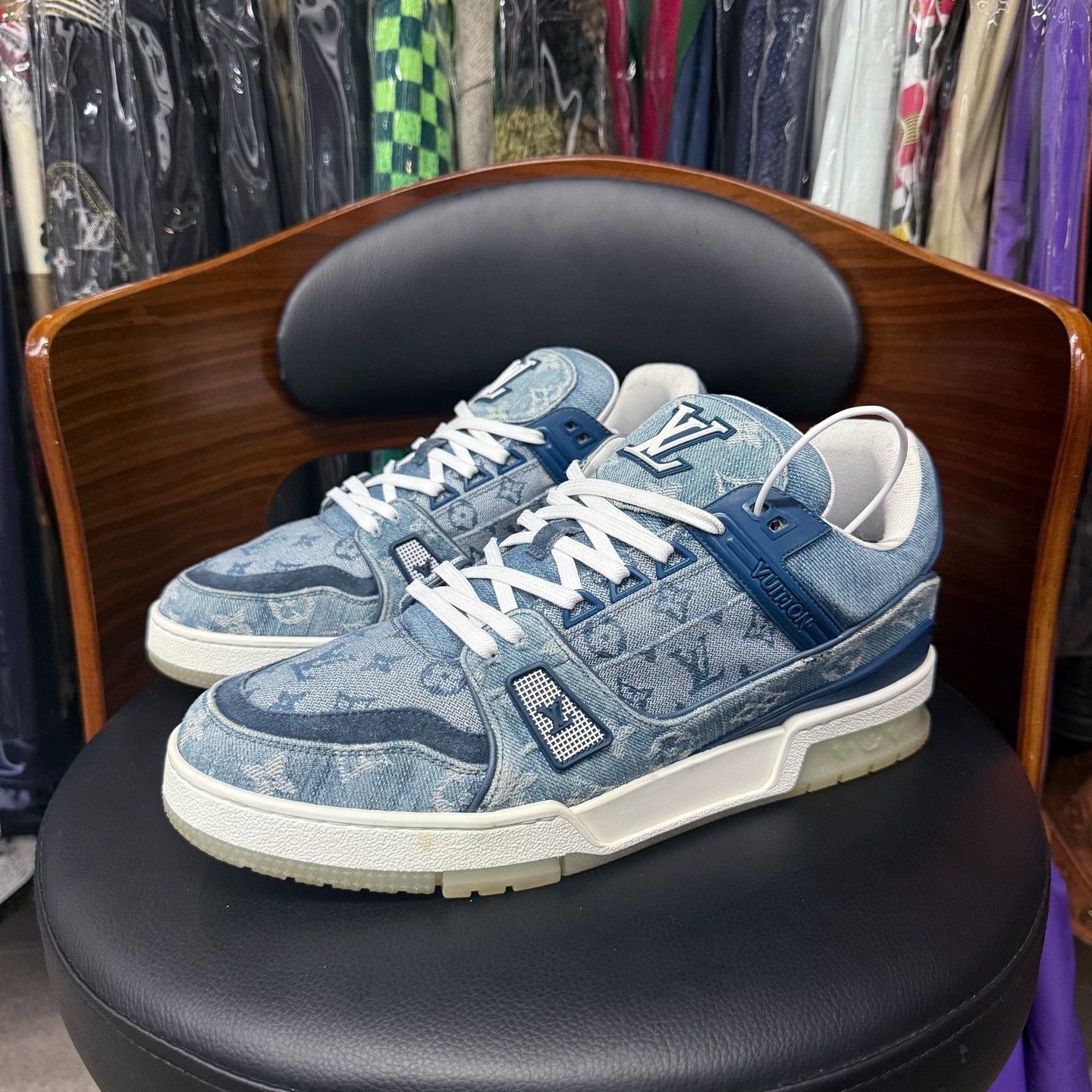Louis Vuitton Louis Vuitton Training Denim Blue Lowtop Sneakers 9 Men Size US 9 / EU 42 - 1 Thumbnail