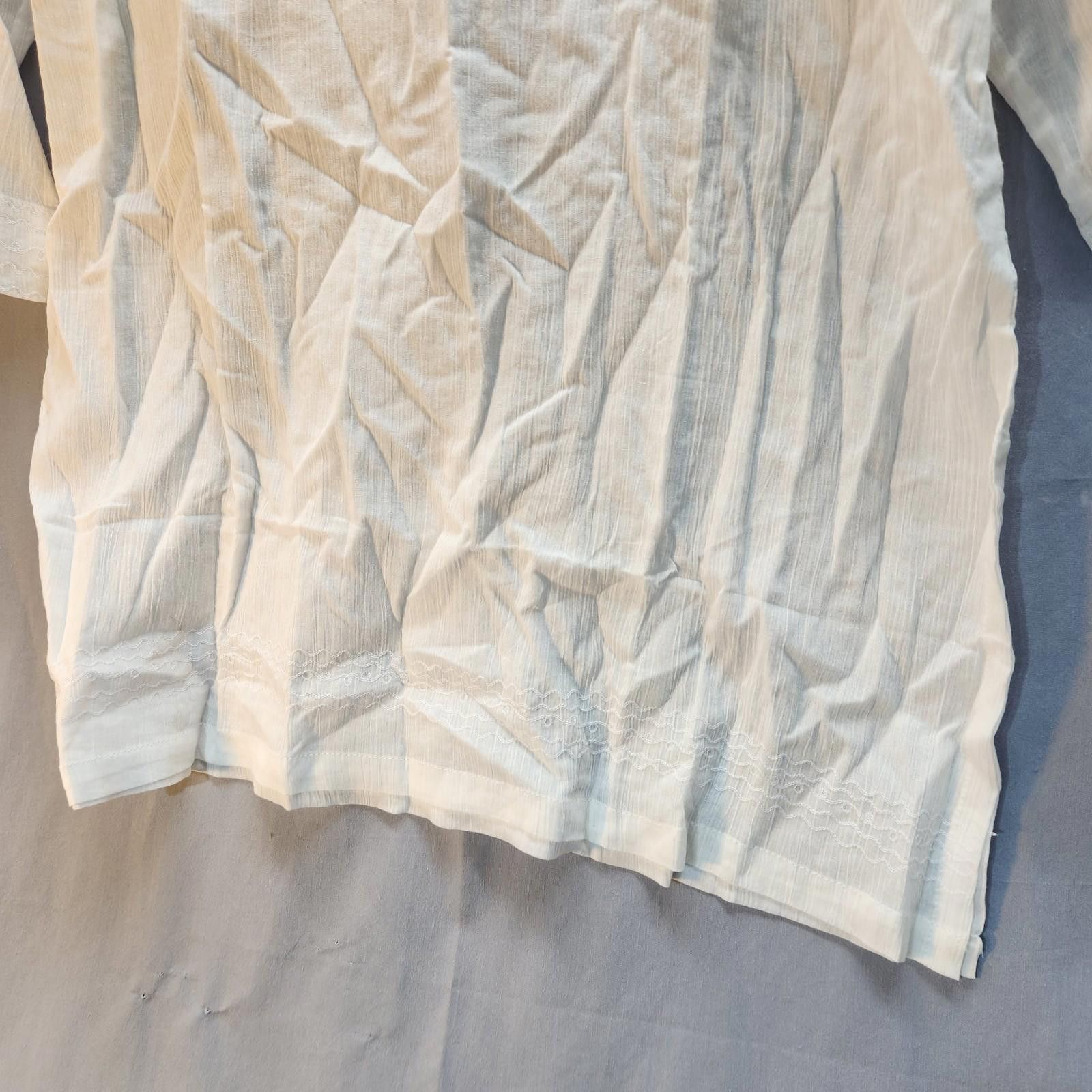 Designer Nomadic Traders Fresco White Cotton Tunic Top Size XL NWOT Size XL / US 12-14 / IT 48-50 - 3 Thumbnail