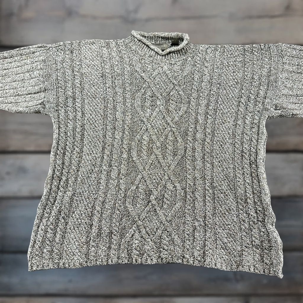 Vintage VINTAGE Structure Sweater Mens XL Brown Cable-Knit Cotton Wool Pullover 90s Season Fall Winter Men Size US XL / EU 56 / 4 - 1 Thumbnail