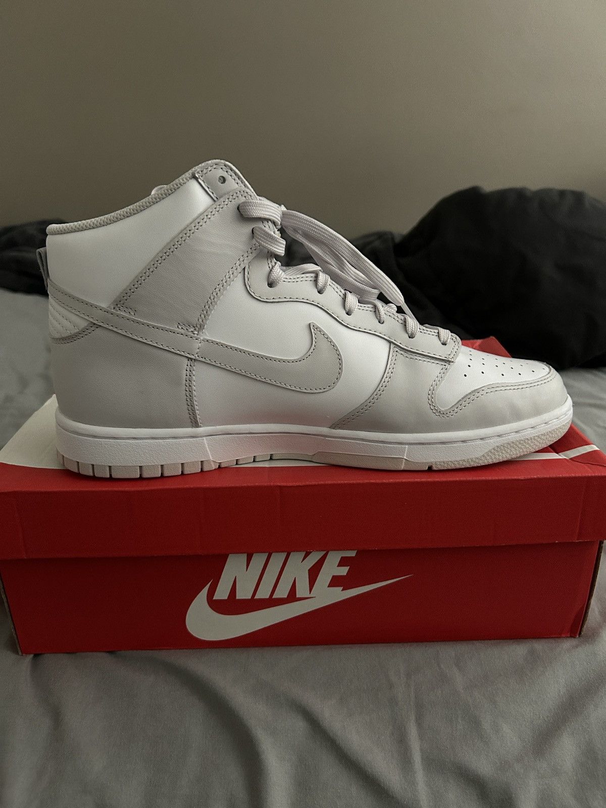 Nike Nike Dunk Hi Retro White/Vast Grey-White Size US 11.5 / EU 44-45 - 8 Thumbnail