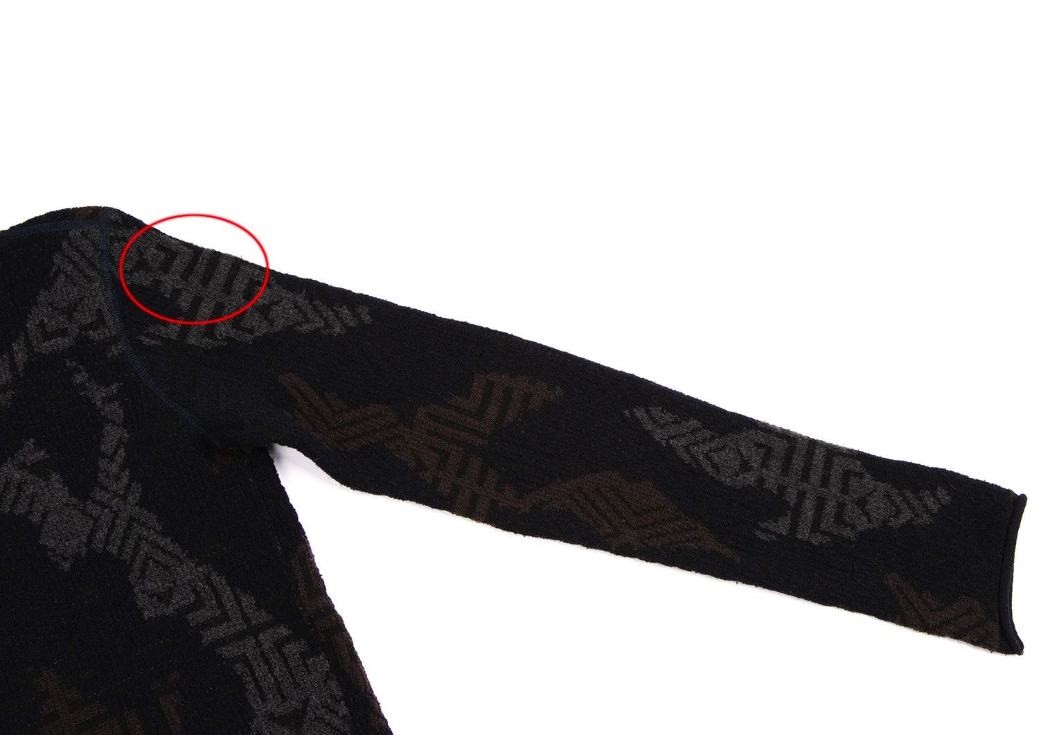 Armani Collezioni Geometric Jacquard Knit Top in Dark Tea Gray, Size 46 Size US XXS / EU 40 - 4 Thumbnail