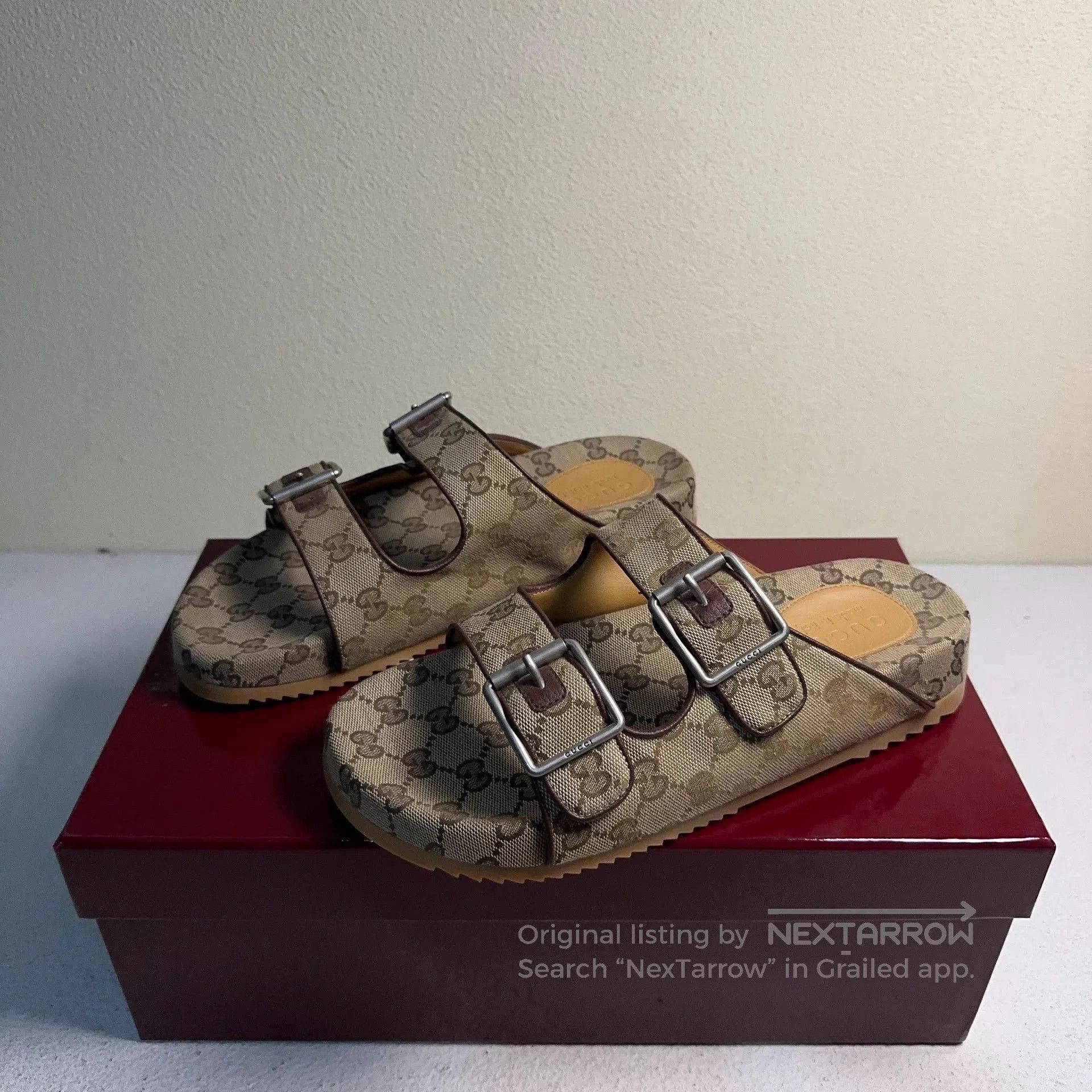 Gucci Multi Pattern Double Buckle Slide Sandals Size 8. Size US 8 / EU 41 - 1 Thumbnail