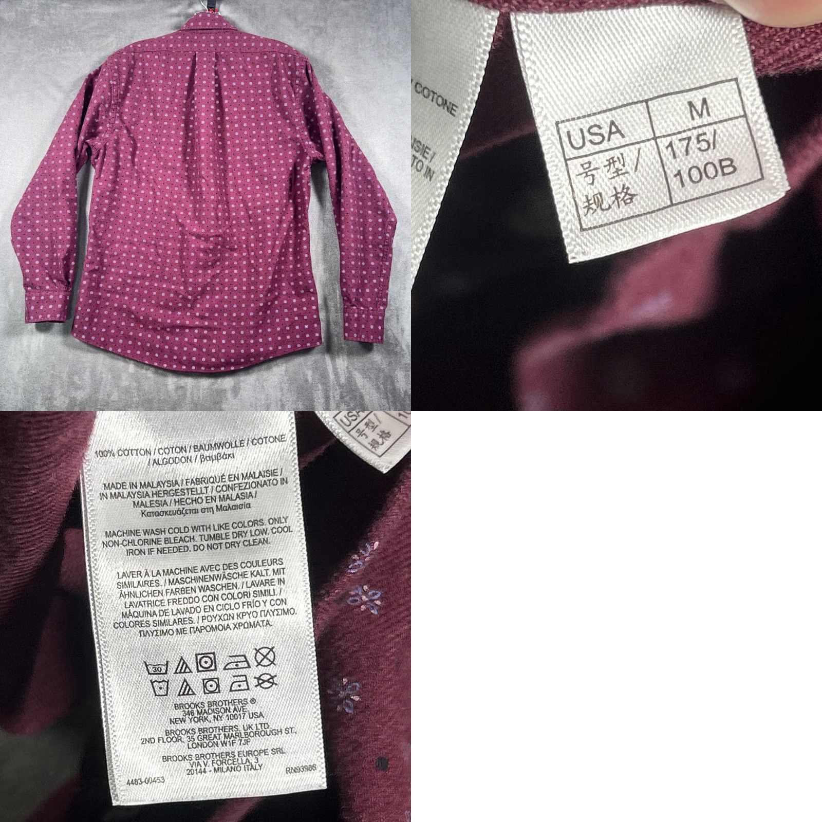 Brooks Brothers Brooks Brothers Regent Button-Down Shirt Cotton Mens M Maroon Red Geometric Pattern Button-Up Classic Preppy City Casual Regular Sleeve Long Size US M / EU 48-50 / 2 - 8 Thumbnail