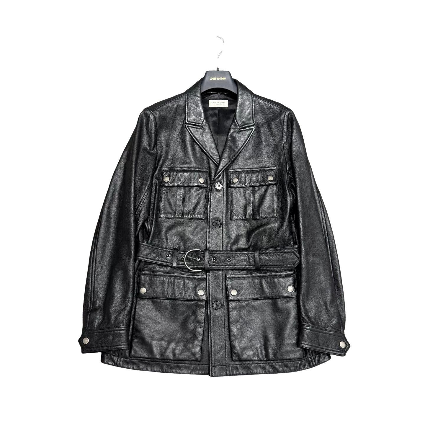 Saint Laurent Paris Saint Laurent Belted Leather Jacket Size 50 Size US M / EU 48-50 / 2 - 1 Thumbnail