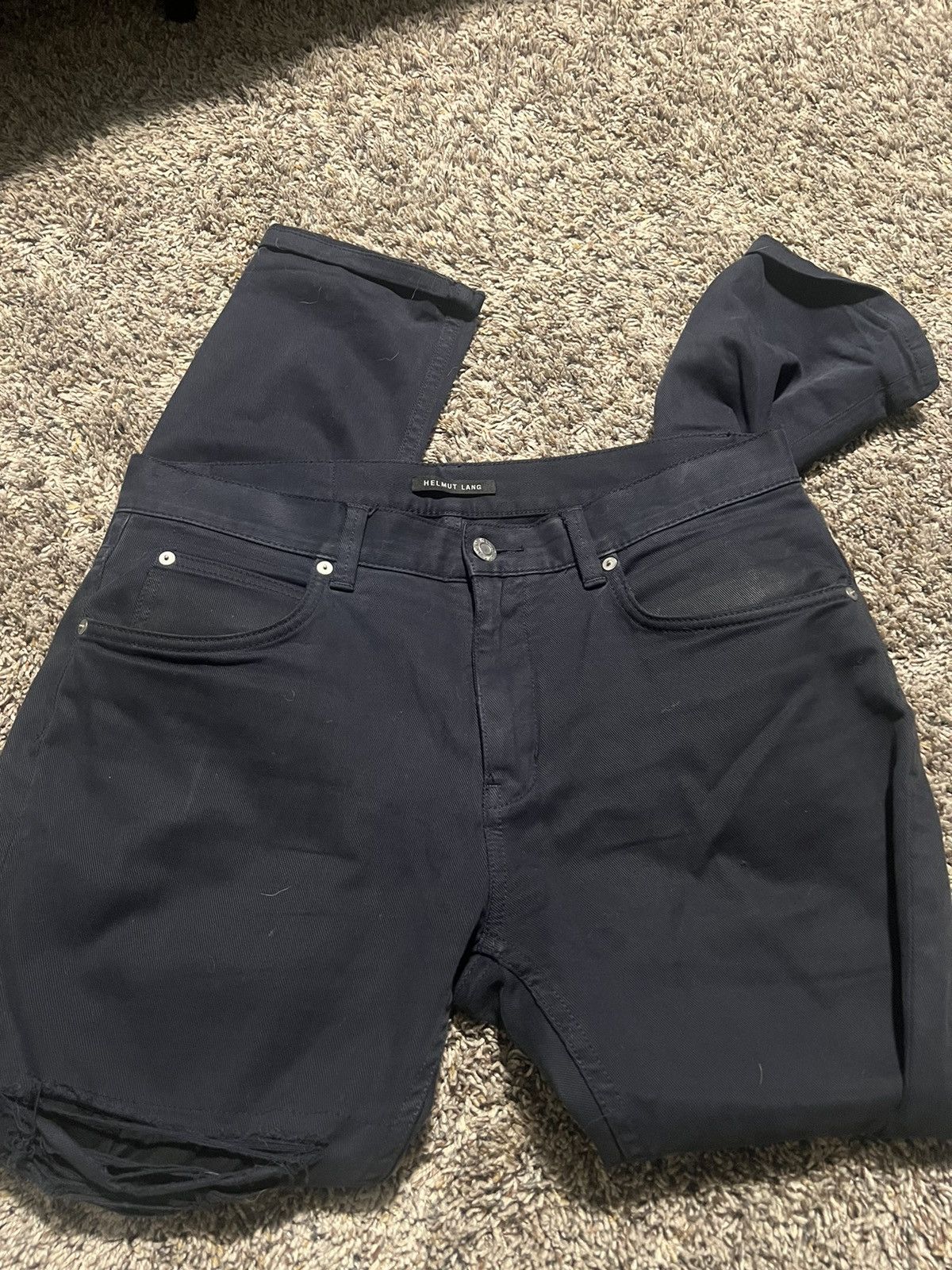 Helmut Lang Men’s Helmut Lang Distressed Denim Blue Size 32 Size US 32 / EU 48 - 3 Thumbnail