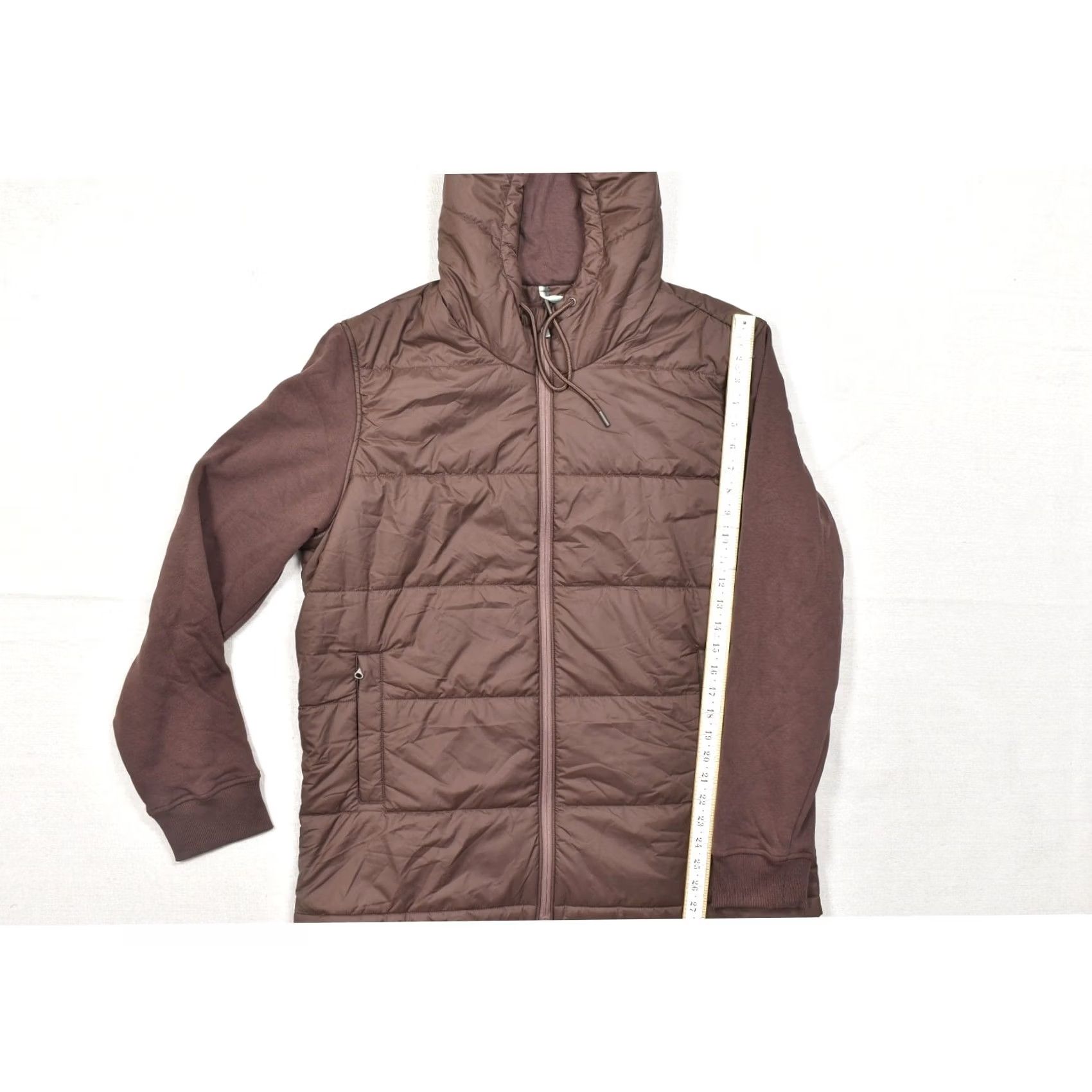 Tentree Jacket Mens 1XL Brown Quilted Hybrid Full Zip Hoodie Puffer Repreve New, Men's — image 4 of 6
