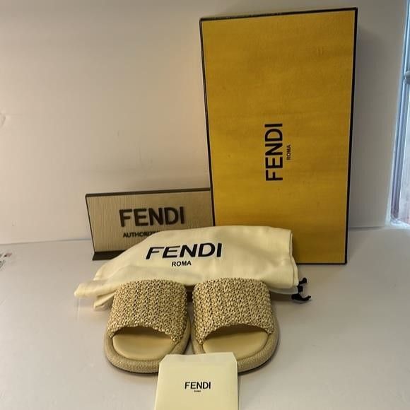 Fendi New Authentic Fendi Baguette Raffia Open-Toe Woven Slip-On S Size US 6 / IT 36 - 4 Thumbnail