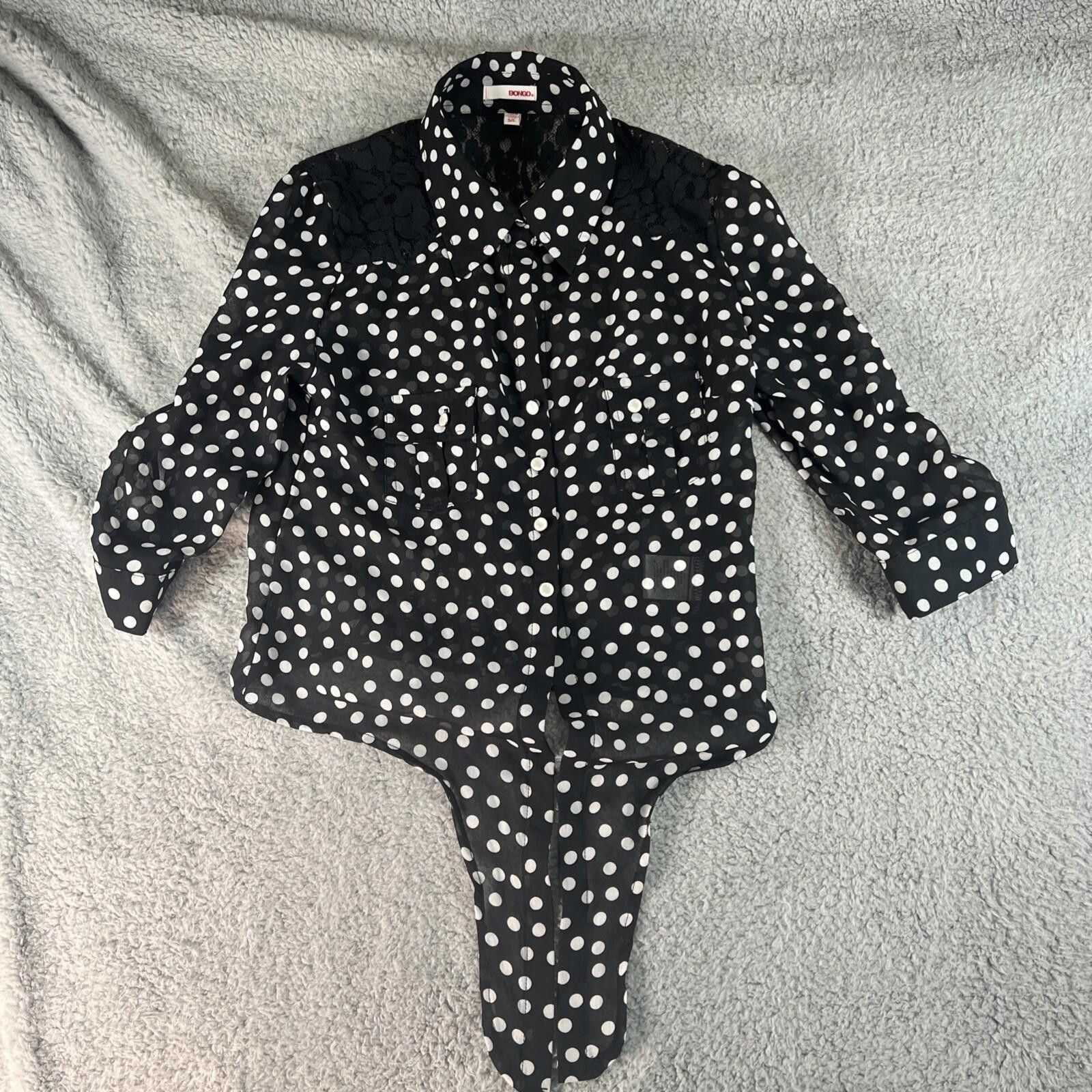 Bonobos Bongo Sheer Black White Women Blouse Top Small Black Y2K 90 Size S / US 4 / IT 40 - 1 Thumbnail