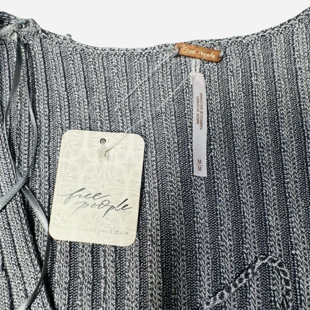 Free People NWT New $128 Free People Ribbed V-Neck 3/4 Sleeve Silver To Size M / US 6-8 / IT 42-44 - 6 Thumbnail