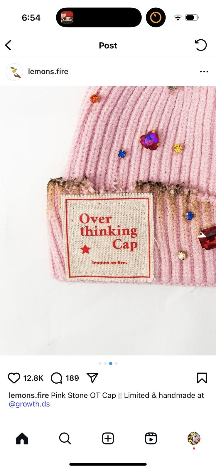 Vintage lemons on fire overthinking cap knit beanie Size ONE SIZE - 6 Thumbnail