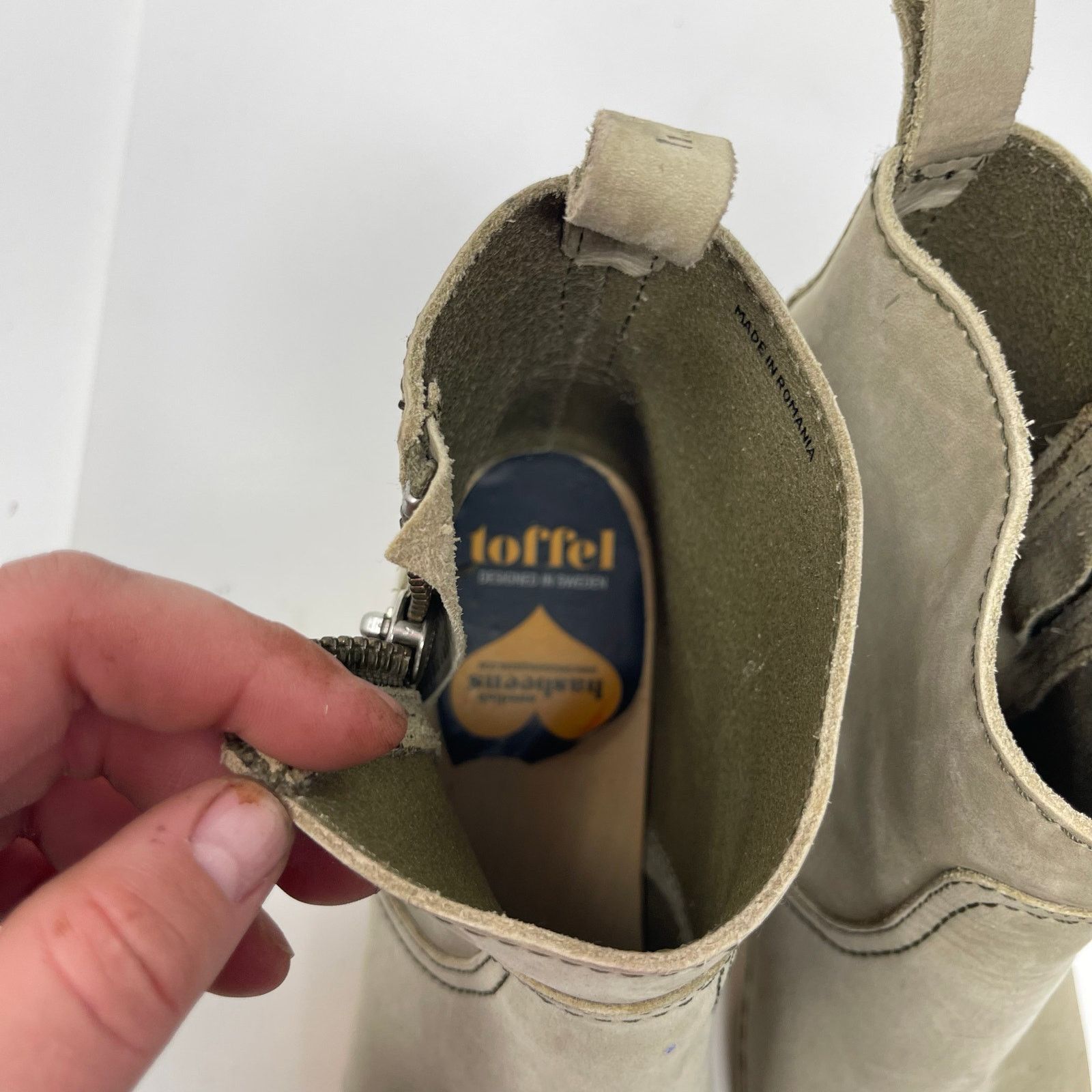 Swedish Hasbeens Toffel Swedish Hasbeens Zip It Emy Boots in grey suede 37 Size US 7 / IT 37 - 7 Thumbnail
