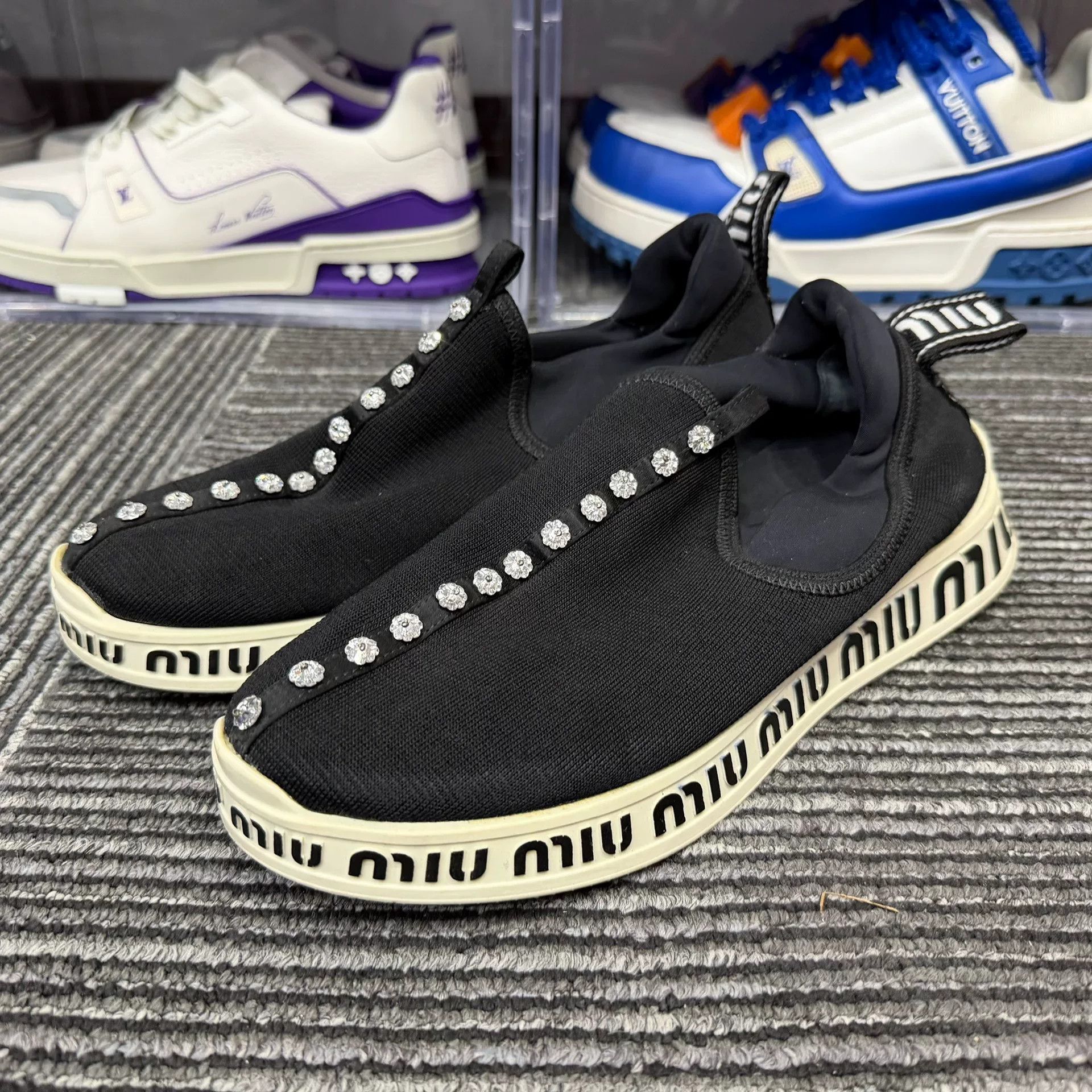 Miu Miu Miu Miu Casual Black Lowtop Sneakers us_6-5 Women Size US 6.5 / IT 36.5 - 1 Thumbnail