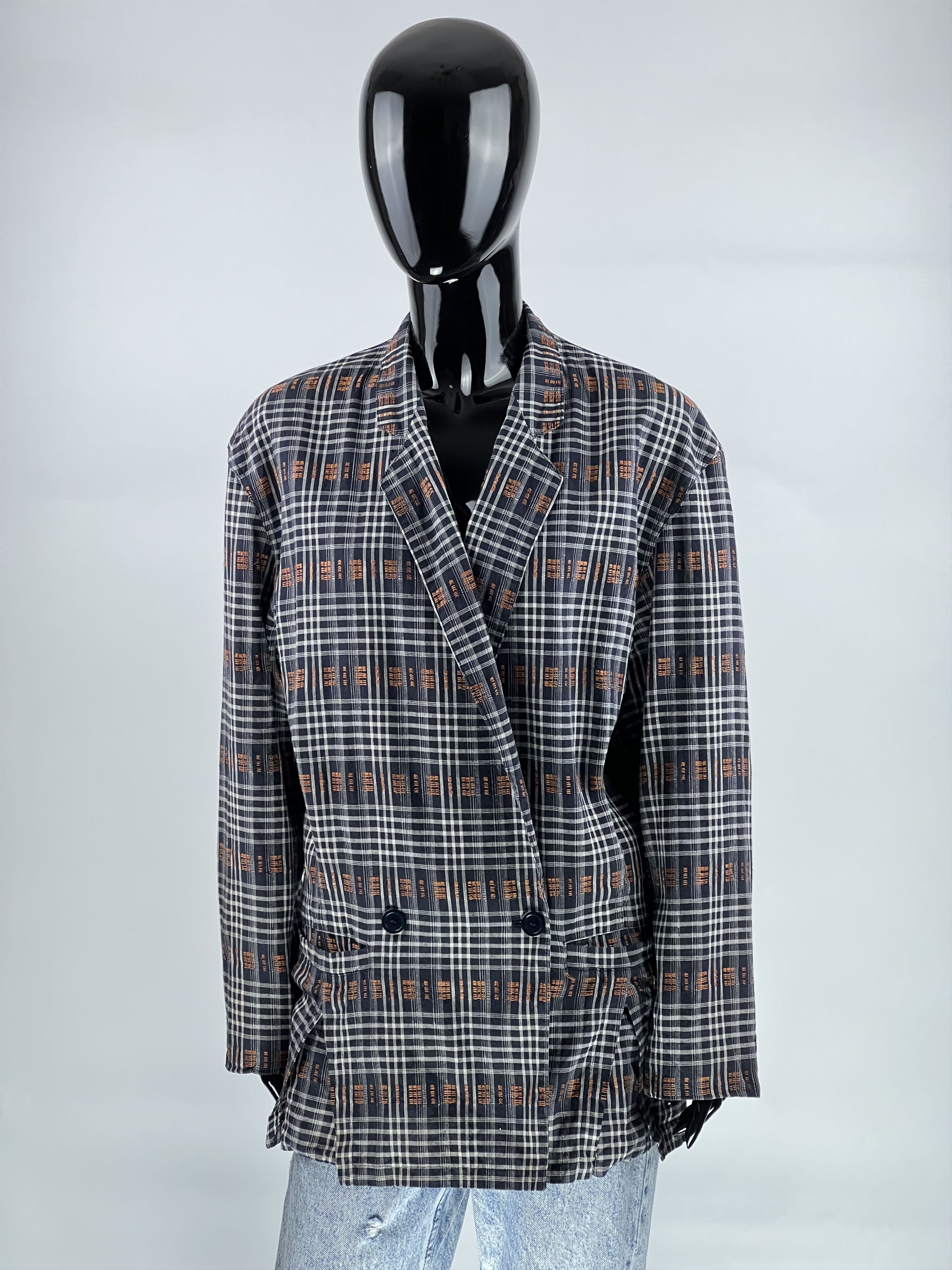 Escada Escada by Margaretha Ley Double-Breasted Checked Blazer Size M / US 6-8 / IT 42-44 - 1 Thumbnail