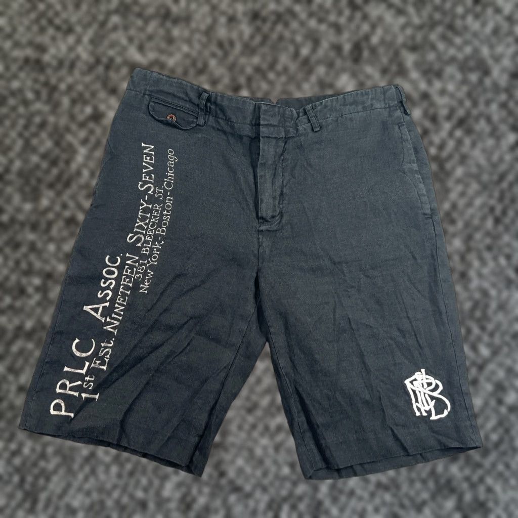 VINTAGE Polo Ralph Lauren Black Linen Silk Shorts Men 34 Casual Chino Y2K Retro