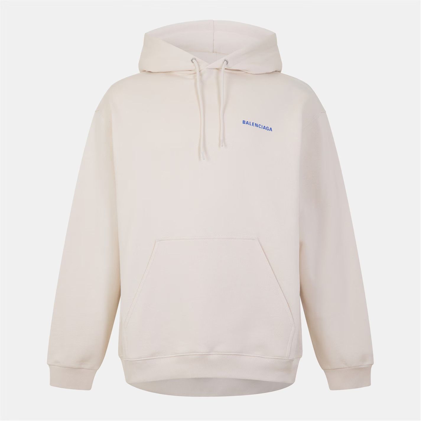Balenciaga o1g2r1mq0226 Logo Hoodie In Chalk Size US M / EU 48-50 / 2 - 1 Thumbnail