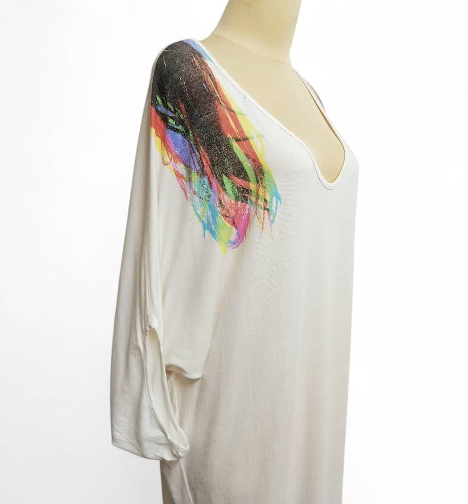Maison Margiela MM6 Maison Martin Margiela Abstract Print V Neck Dress Size M / US 6-8 / IT 42-44 - 2 Thumbnail