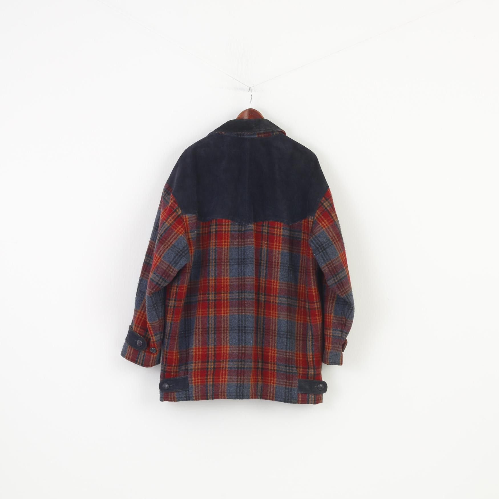 Vintage Vintage Men L Jacket Wool Checkered Navy Blue Bottoms 1479 Size US L / EU 52-54 / 3 - 8 Thumbnail