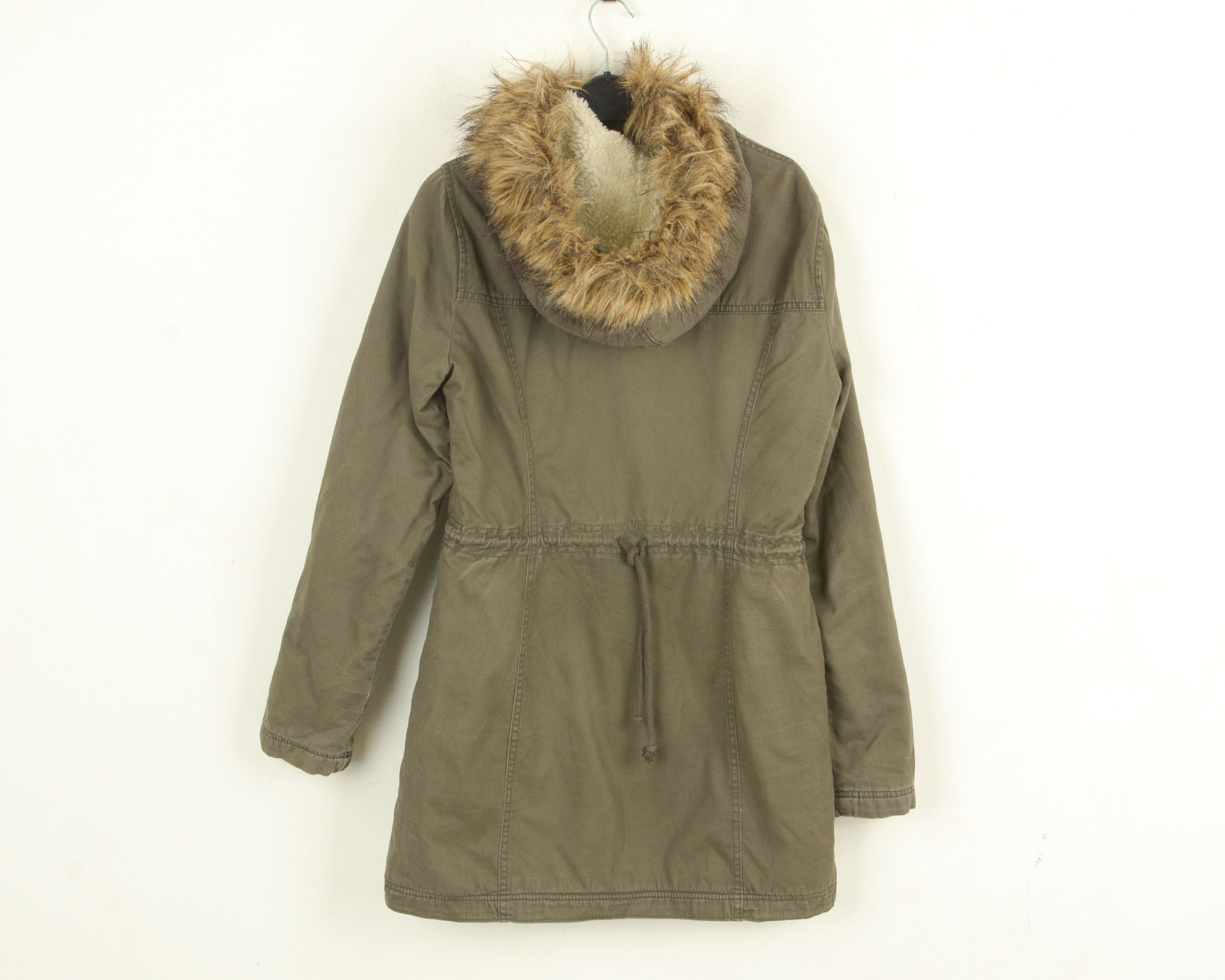 Hollister Women's M Grey Jacket Coat Overcoat Hooded Parka Cotton Size M / US 6-8 / IT 42-44 - 3 Thumbnail