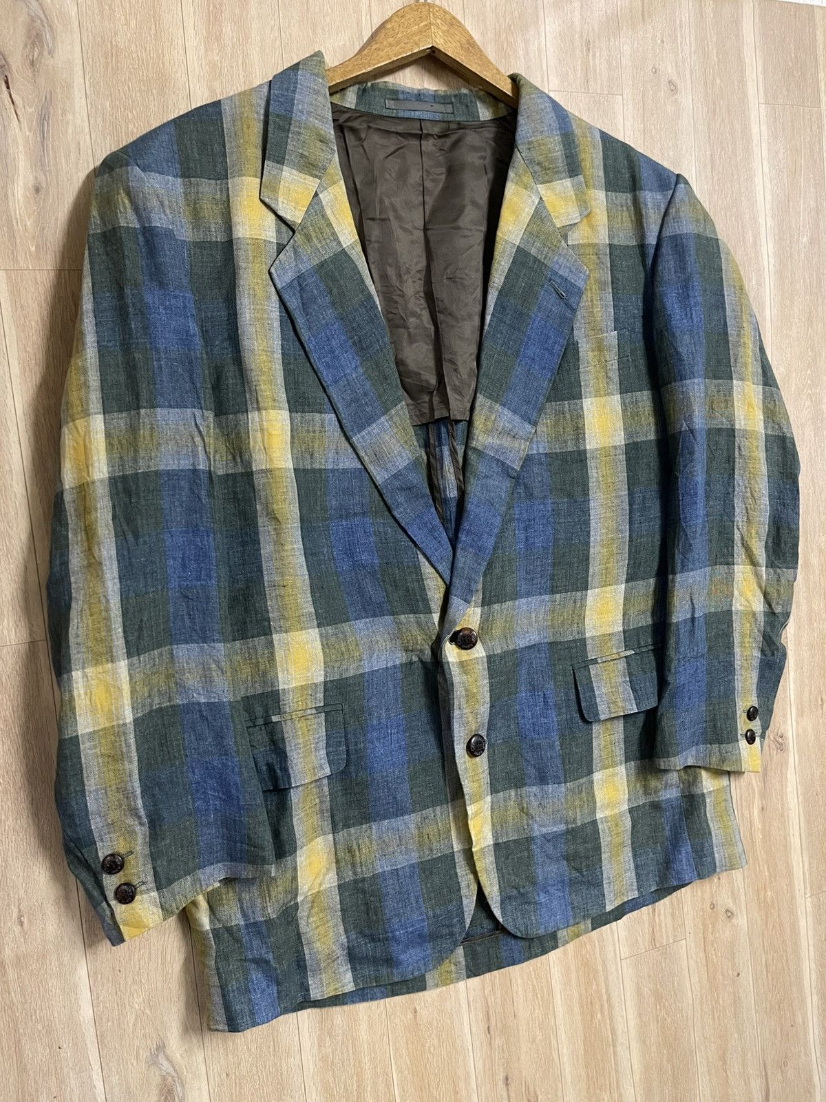 Christian Dior Monsieur Vintage Christian Dior Light Jacket Blazer Tartan Linen L Size US L / EU 52-54 / 3 - 4 Thumbnail