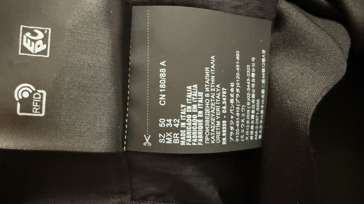 Prada Prada - Black Silk & Cotton Logo Plaque Pants Size US 34 / EU 50 - 10 Thumbnail