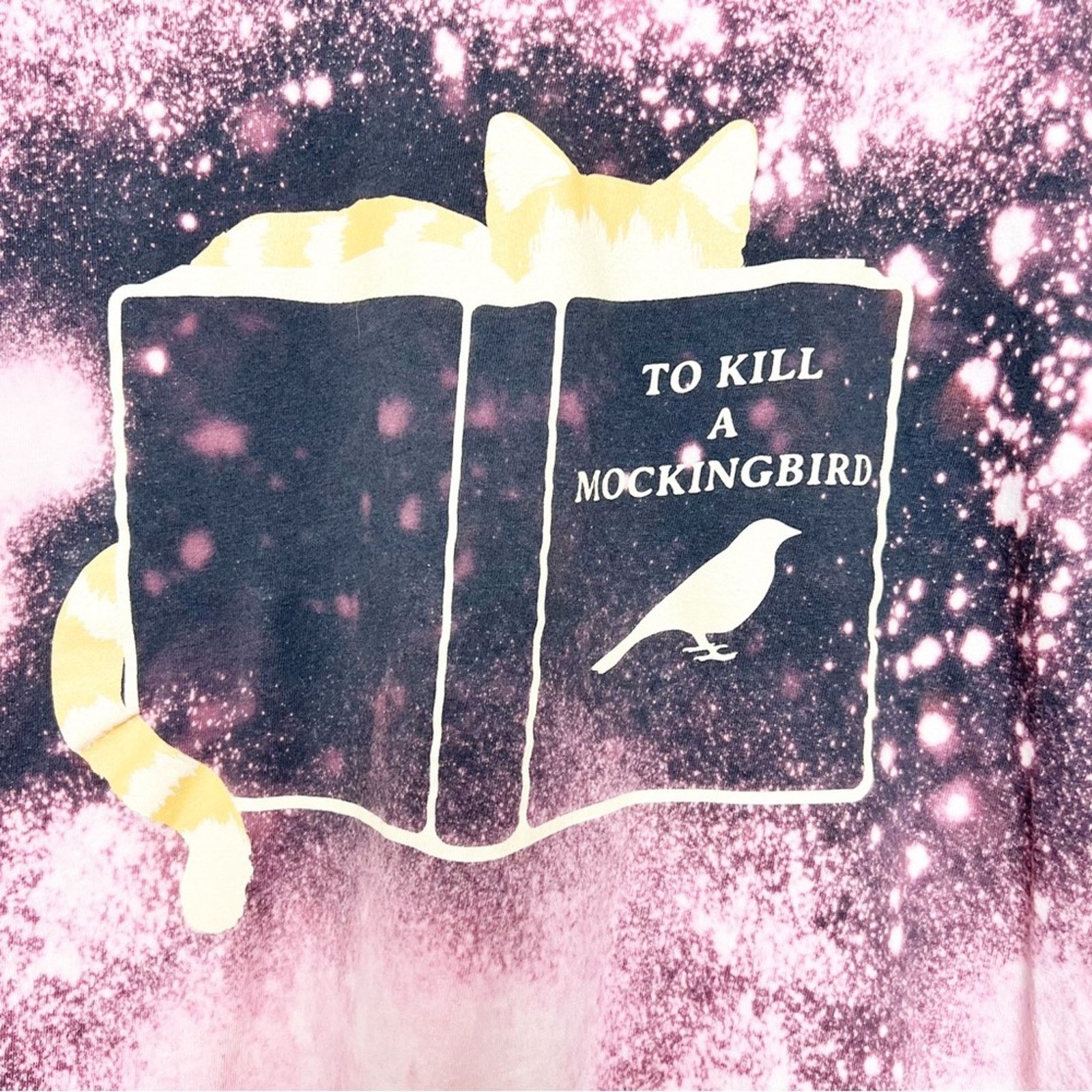 Handmade Marble Tie Dye To Kill A Mockingbird Graphic Tee Women L Size L / US 10 / IT 46 - 2 Thumbnail