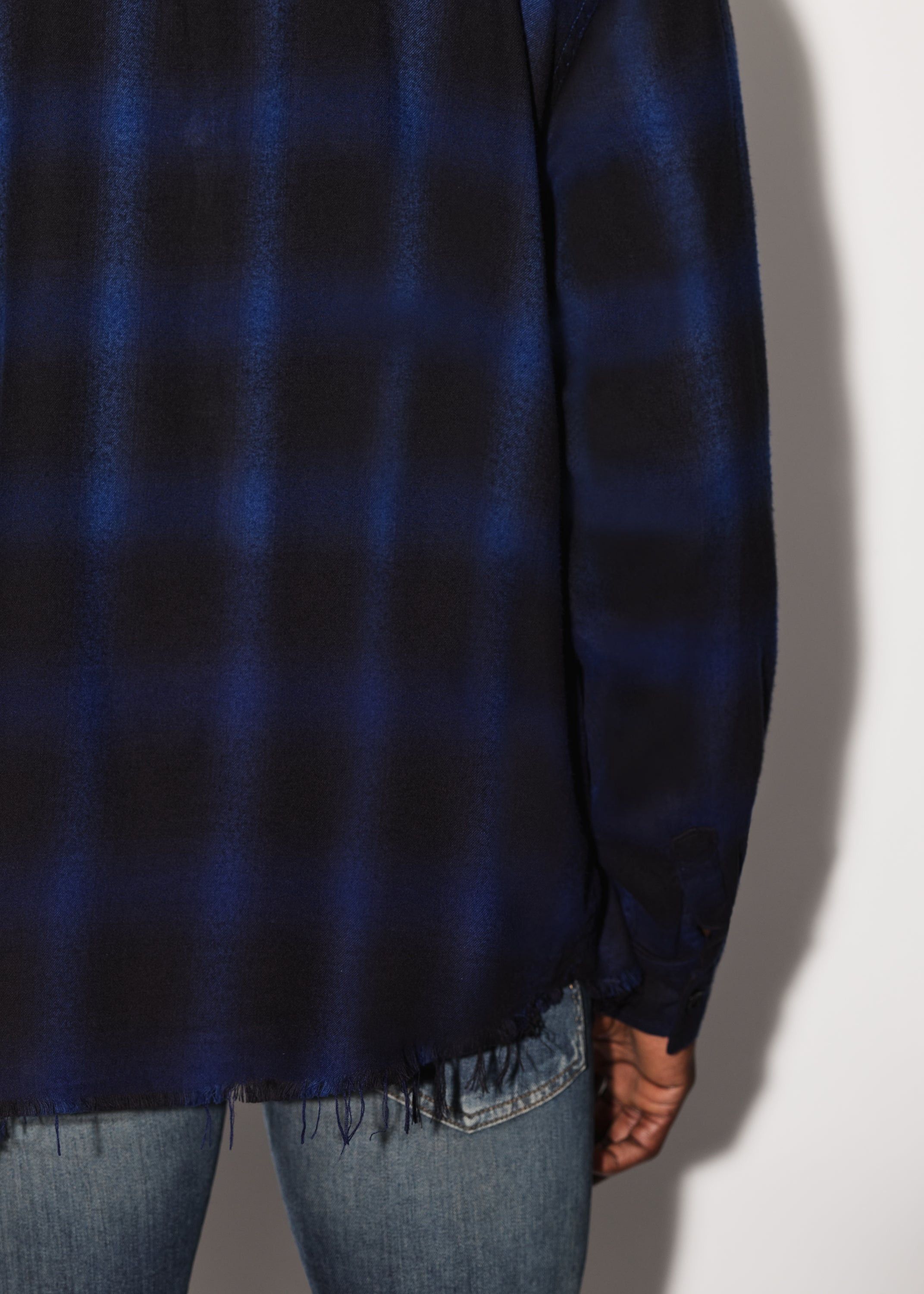 Amiri o1w1db11224 Core Shadow Plaid Shirt in Blue/Black Size US XL / EU 56 / 4 - 8 Thumbnail