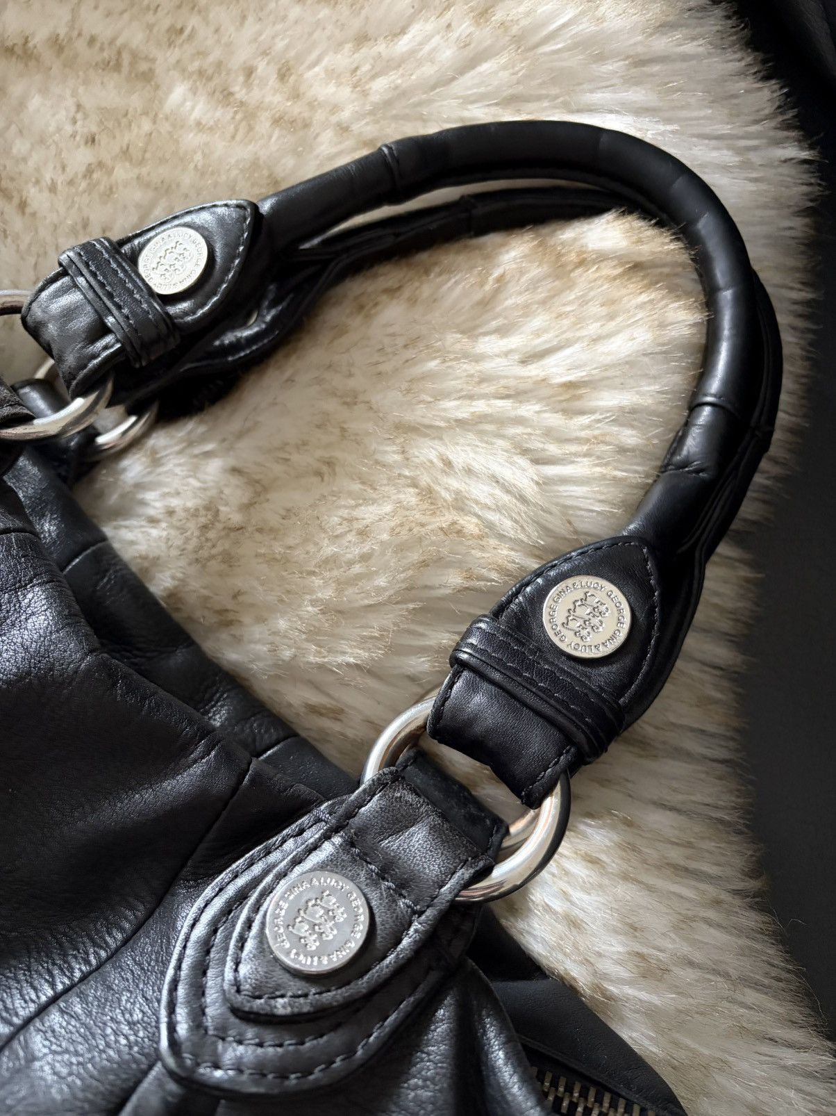 George Gina & Lucy George Gina &Lucy GGL Large Tote Leather Bag Y2K Size ONE SIZE - 9 Thumbnail