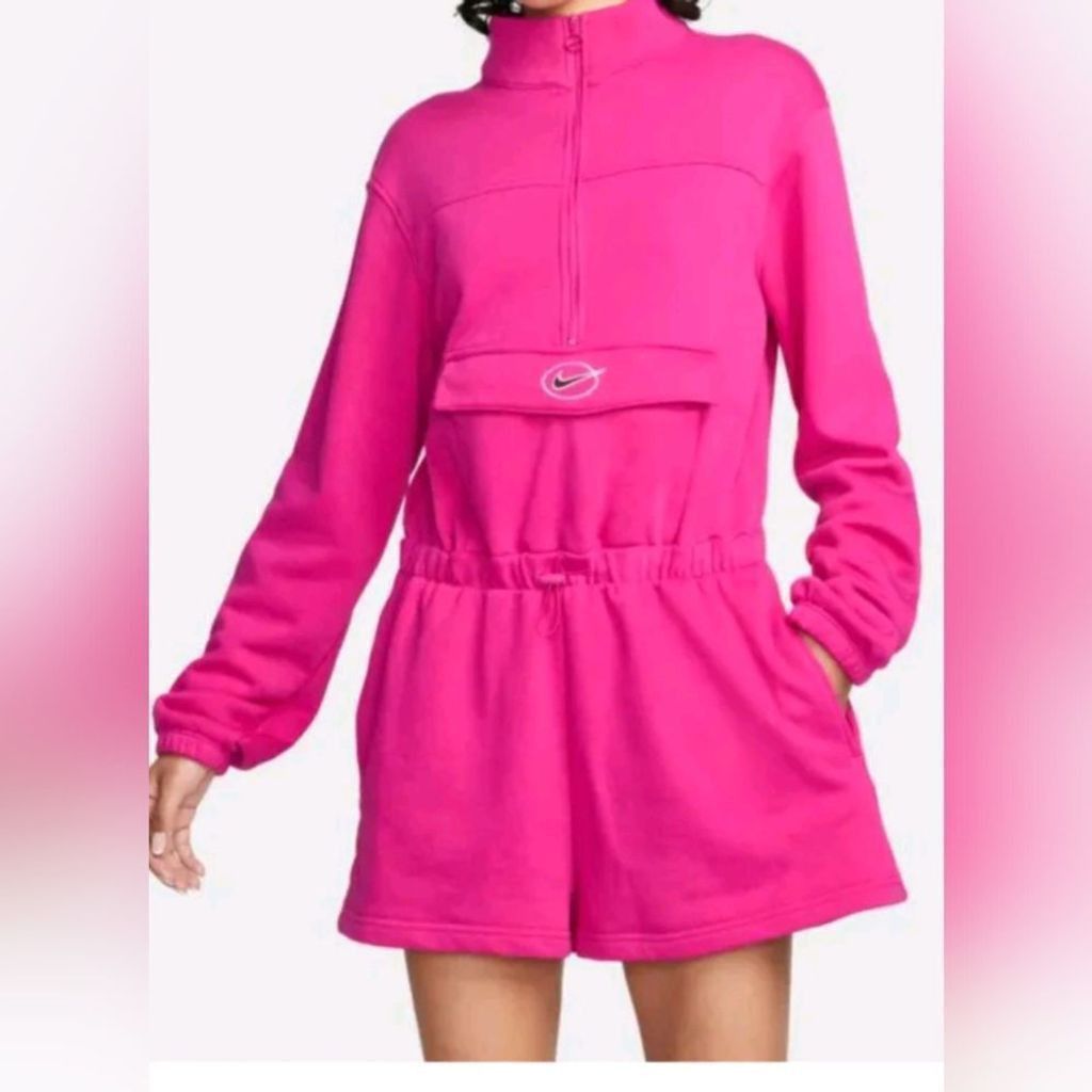 Nike Nike pink long sleeve sweatshirt romper size small Size 30" / US 8 / IT 44 - 1 Thumbnail