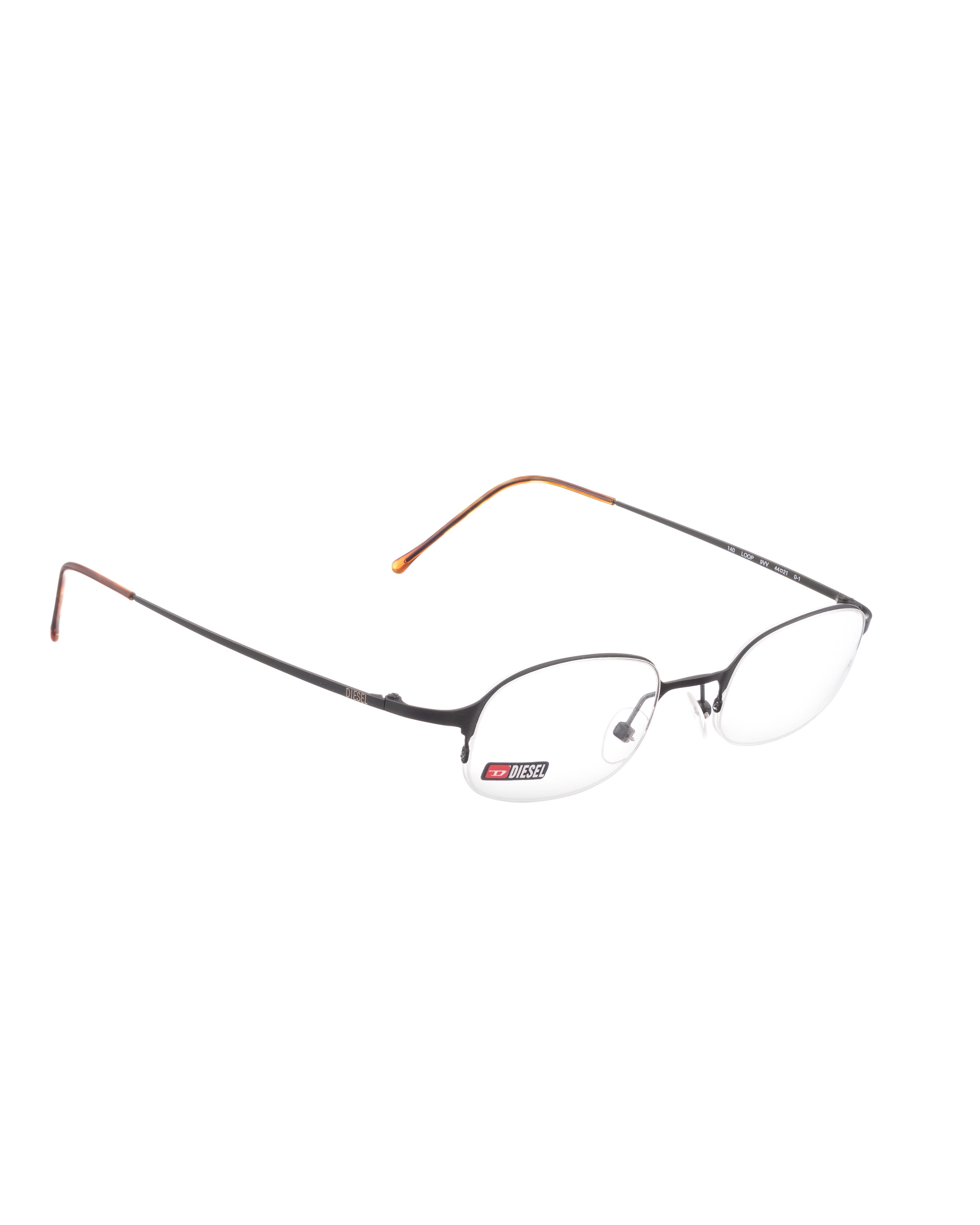 Diesel Diesel 90s Half Rim Oval Dark Silver & Orange Glasses Size ONE SIZE - 2 Thumbnail