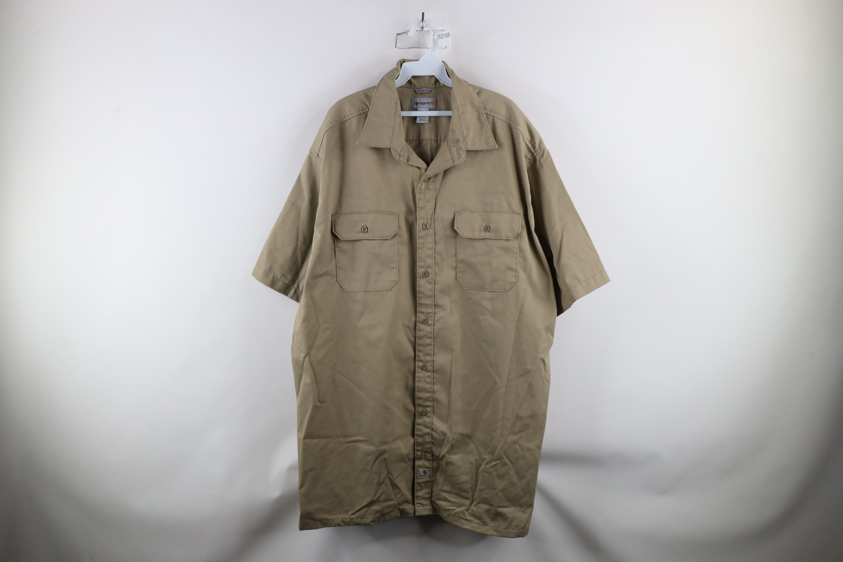 Carhartt × Vintage Vintage Carhartt Out Short Sleeve Work Mechanic Button Shirt Size US XXL / EU 58 / 5 - 1 Thumbnail