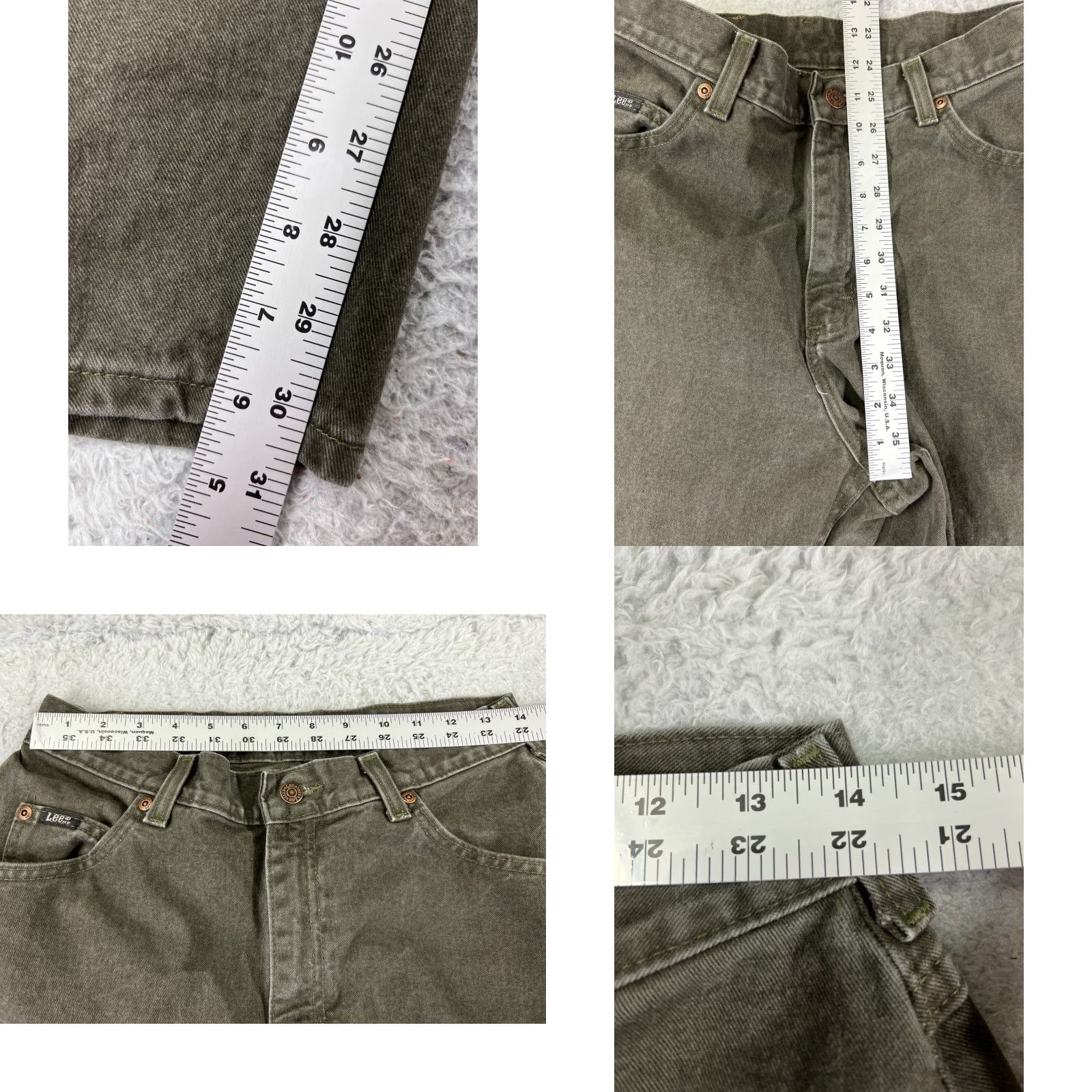 Lee VINTAGE Lee Jeans Womens 12 Green High Rise Mom 26x31 100% Cotton Distressed Denim Size 34" / US 12 / IT 48 - 8 Thumbnail