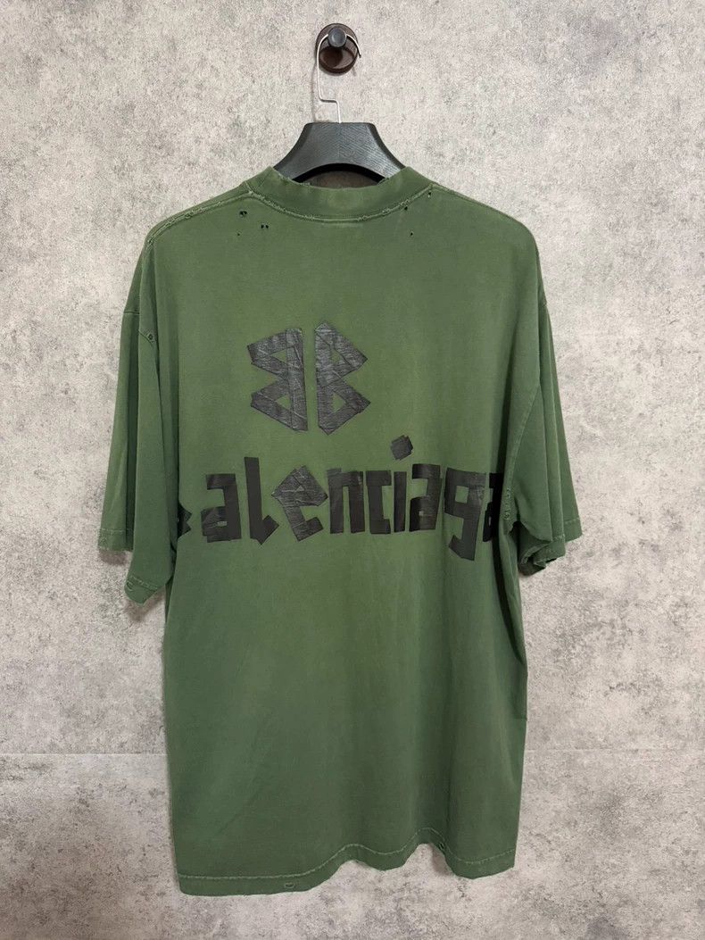 Balenciaga Balenciaga Camouflage Tape Short Sleeve, Olive Green Size US L / EU 52-54 / 3 - 5 Thumbnail