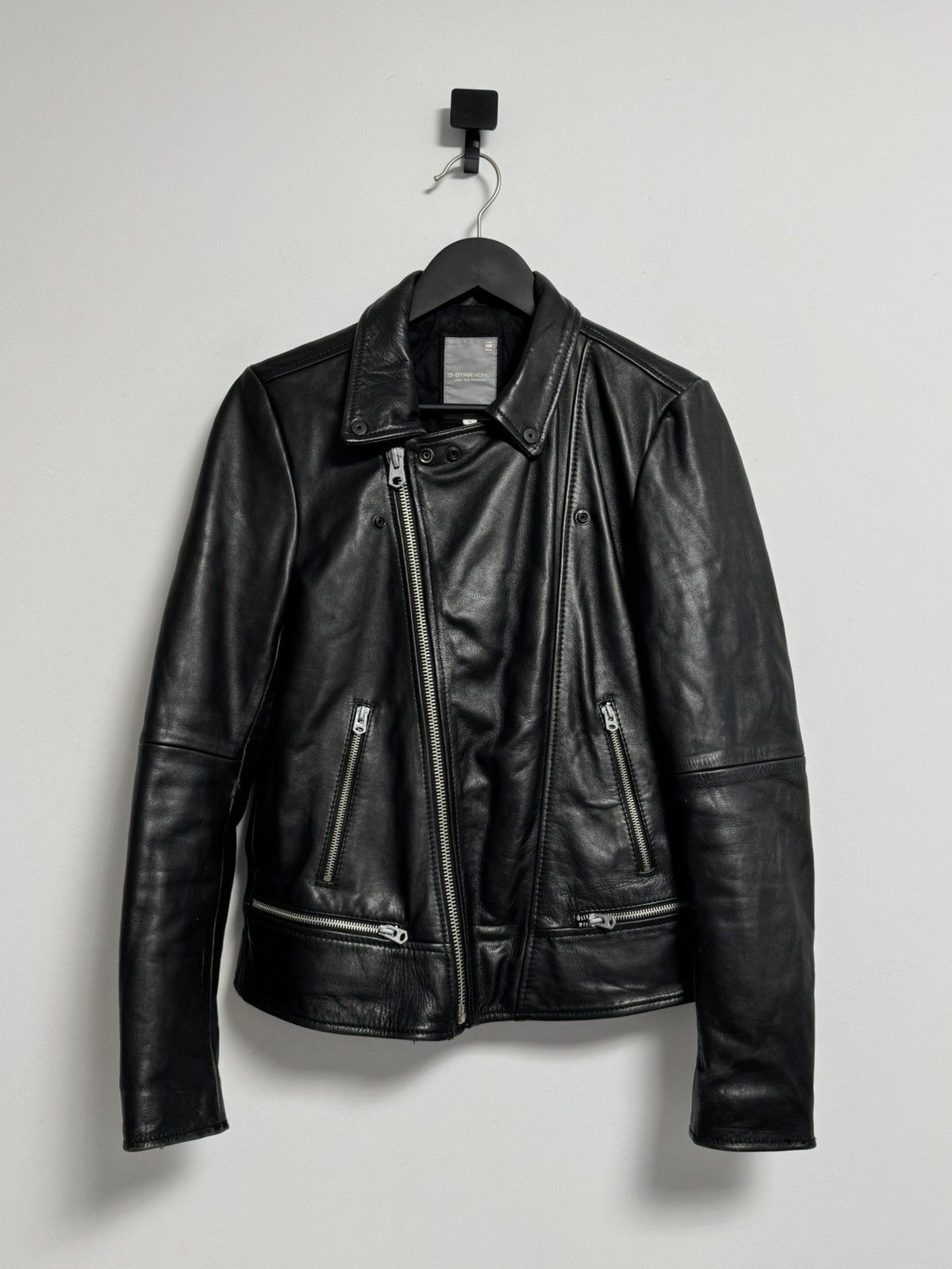 G-Star G Star Raw Leather Jacket Black Biker Motorcycle Size M / US 6-8 / IT 42-44 - 22 Thumbnail